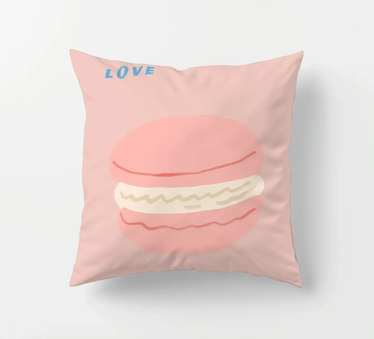 Pink Macarons Sweet Dessert Pop Art Illustration decorative cushion by NorwesClub