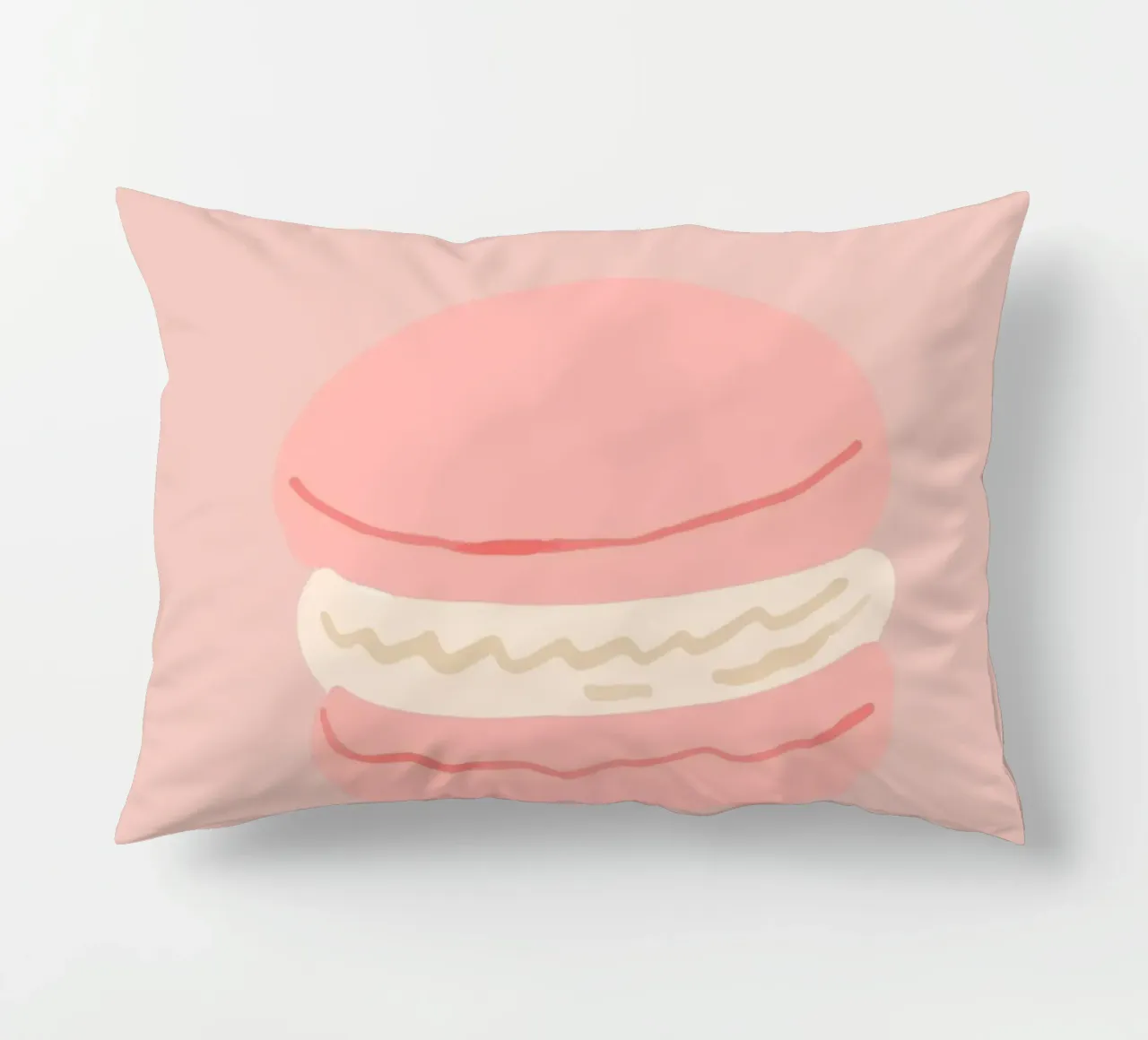 Pink Macarons Sweet Dessert Pop Art Illustration decorative cushion by NorwesClub