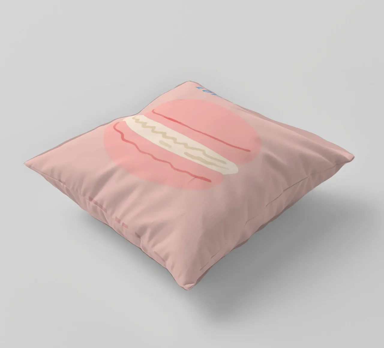 Pink Macarons Sweet Dessert Pop Art Illustration decorative cushion by NorwesClub