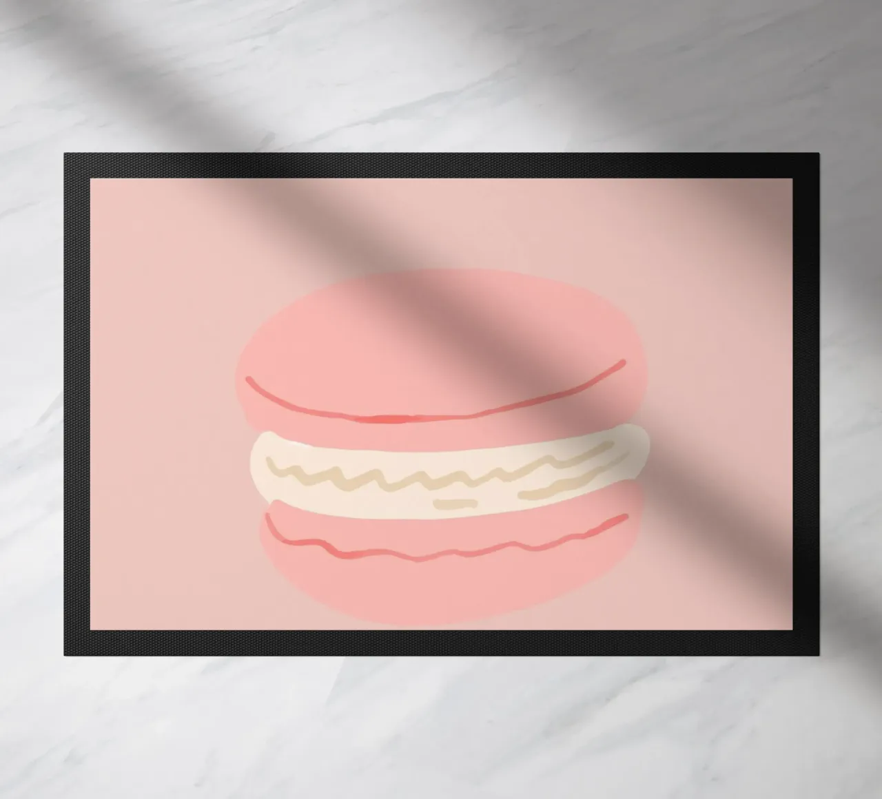Macarons rosa Dolce dessert Illustrazione pop art zerbino da NorwesClub