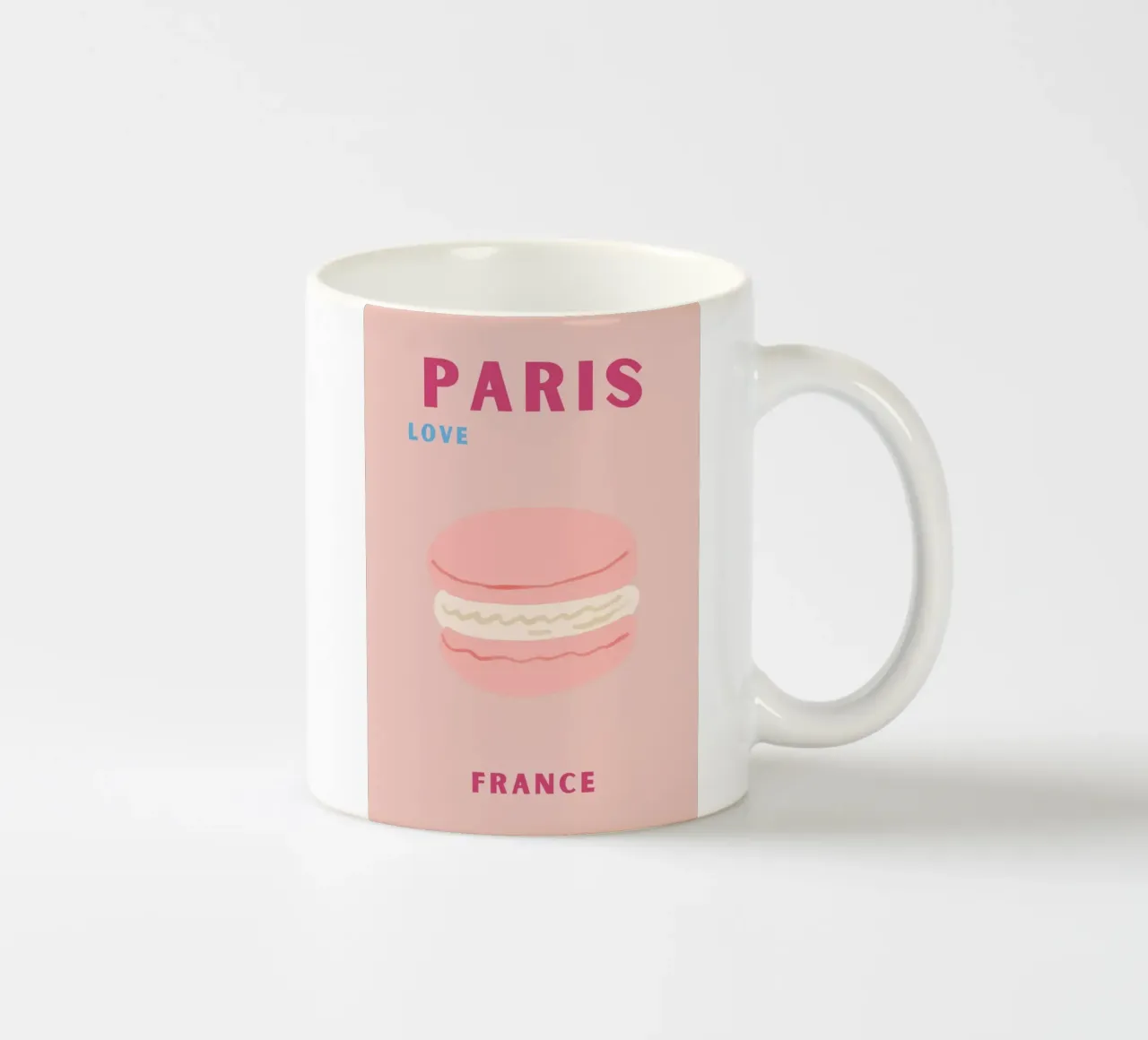 Macarons rosa Dolce dessert Illustrazione pop art tazza in ceramica da NorwesClub