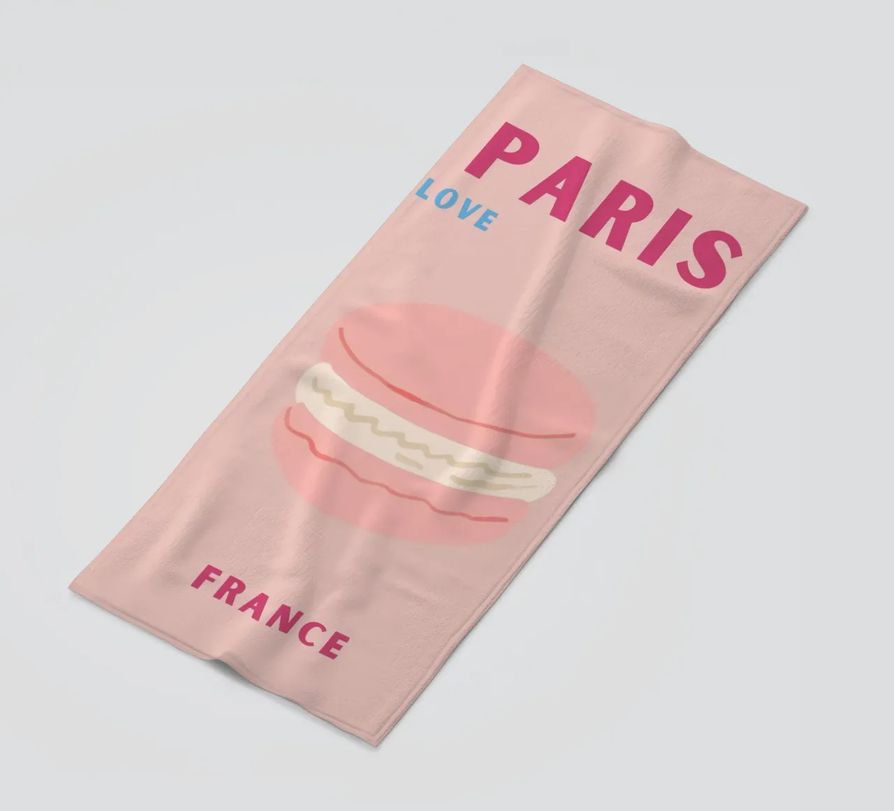 Macarons rosa Dolce dessert Illustrazione pop art telo mare da NorwesClub