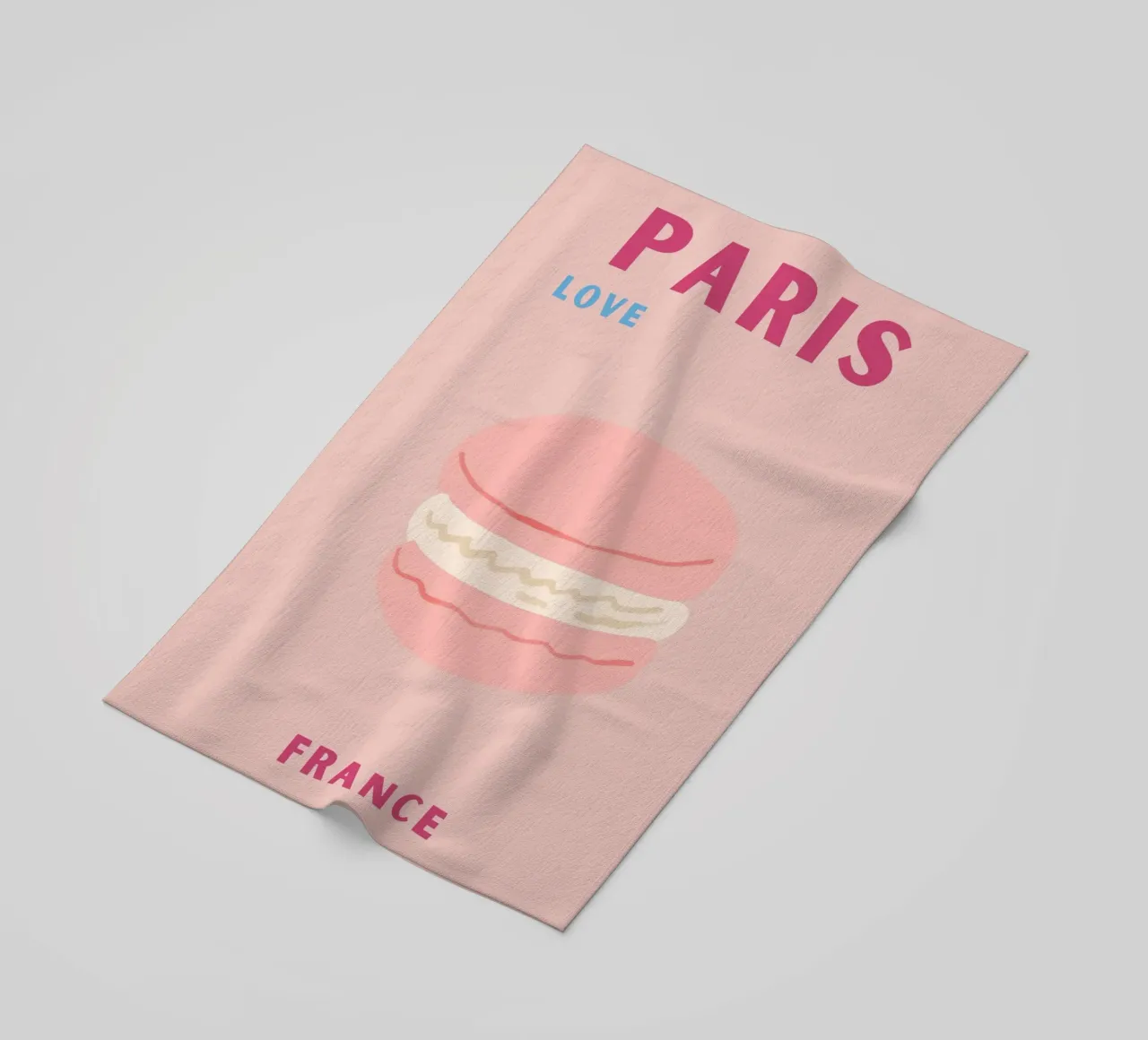 Macarons rosa Dolce dessert Illustrazione pop art telo mare da NorwesClub