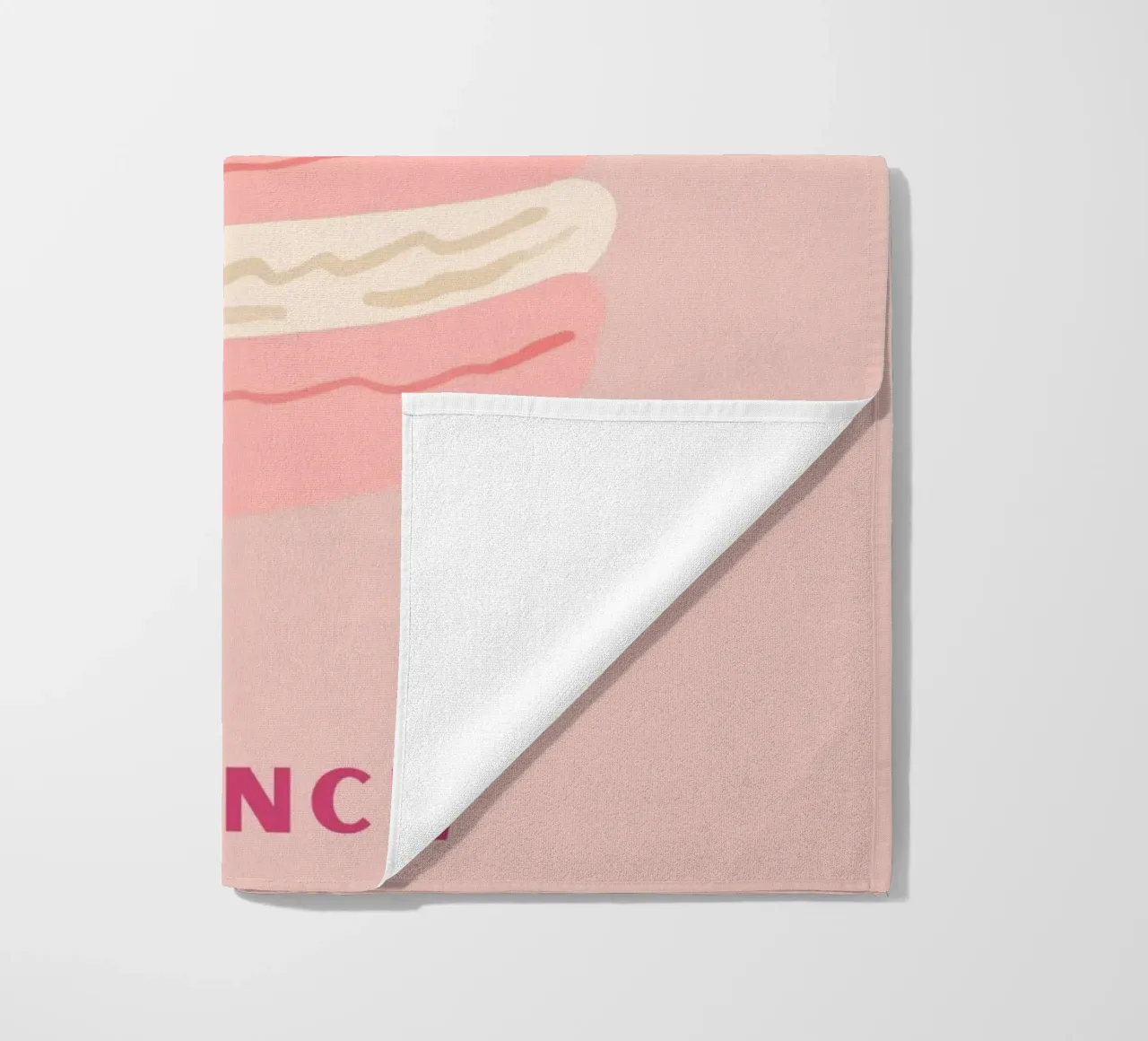 Macarons rosa Dolce dessert Illustrazione pop art telo mare da NorwesClub
