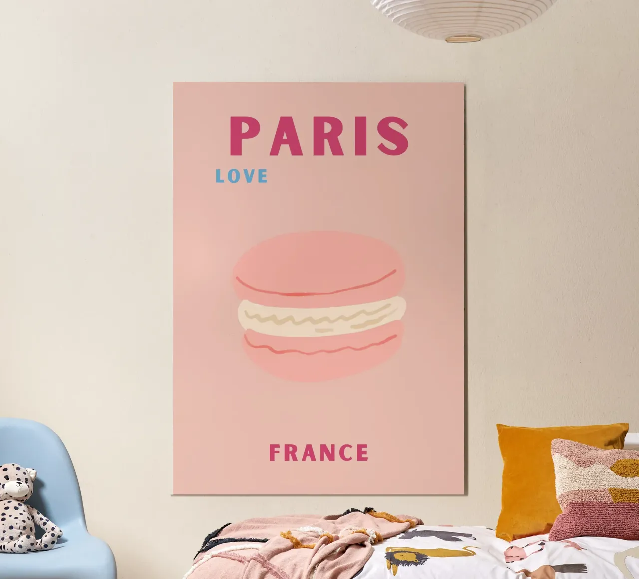 Macarons rosa Dolce dessert Illustrazione pop art alluminio dibond da NorwesClub