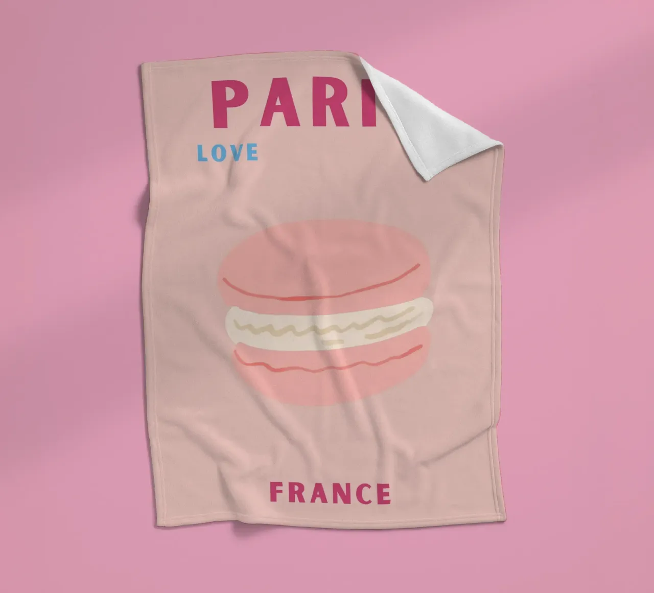 Macarons rosa Dolce dessert Illustrazione pop art coperta in pile da NorwesClub