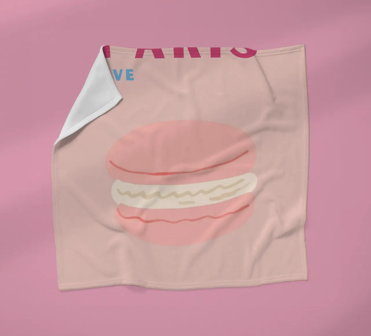 Macarons rosa Dolce dessert Illustrazione pop art coperta in pile da NorwesClub