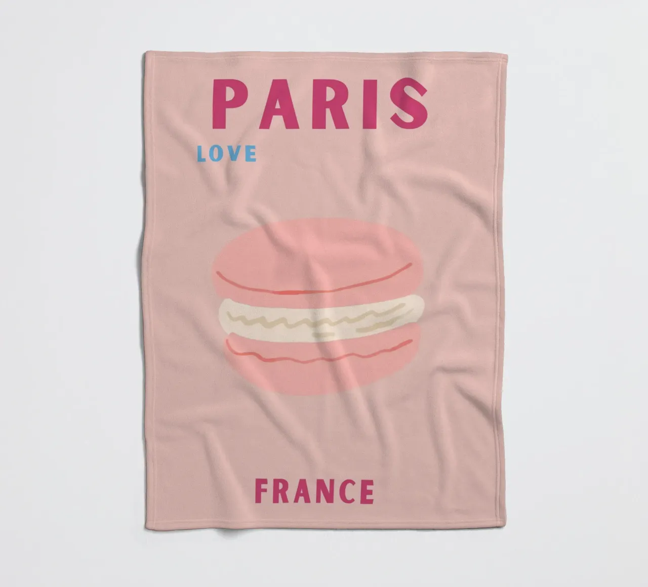 Macarons rosa Dolce dessert Illustrazione pop art coperta in pile da NorwesClub