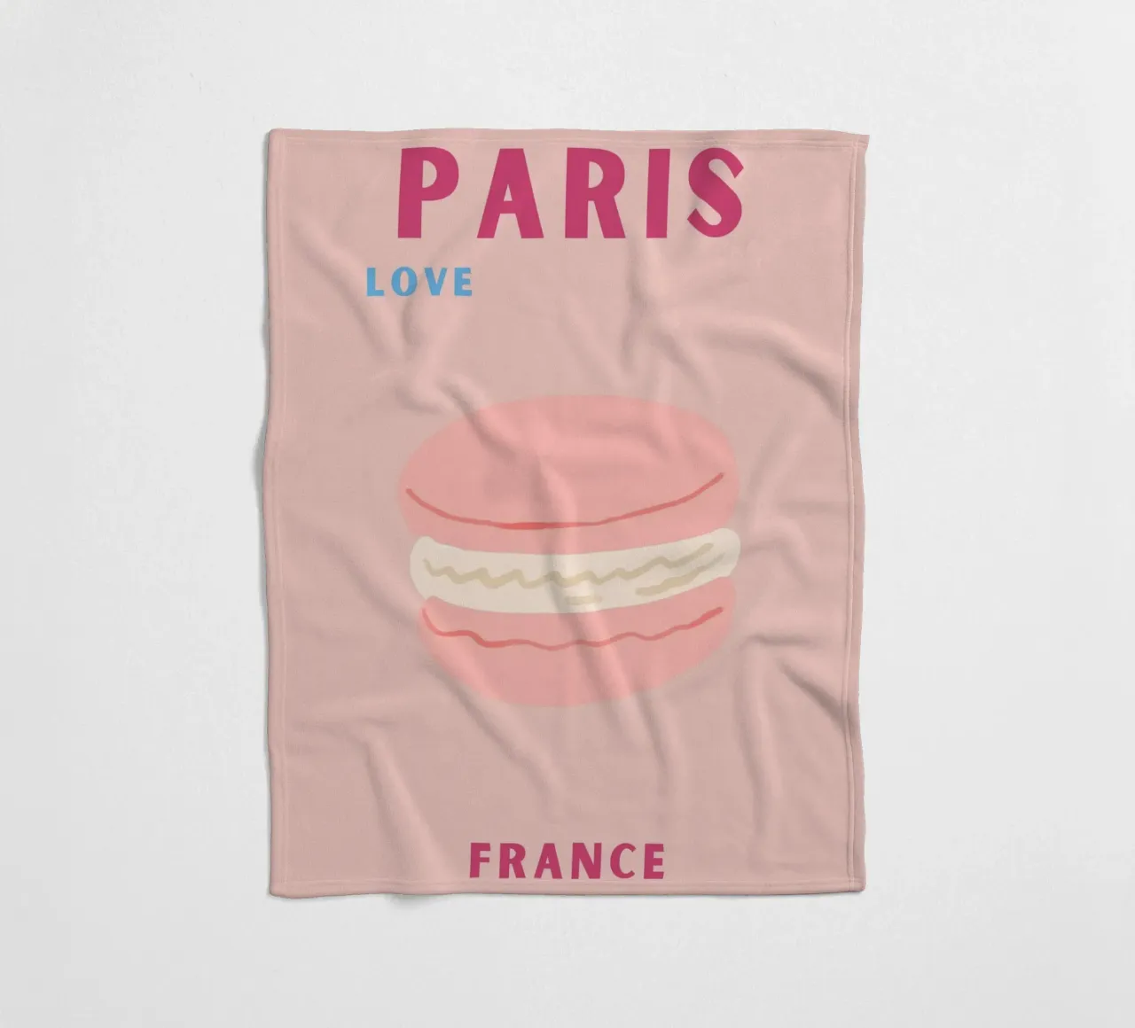 Macarons rosa Dolce dessert Illustrazione pop art coperta in pile da NorwesClub
