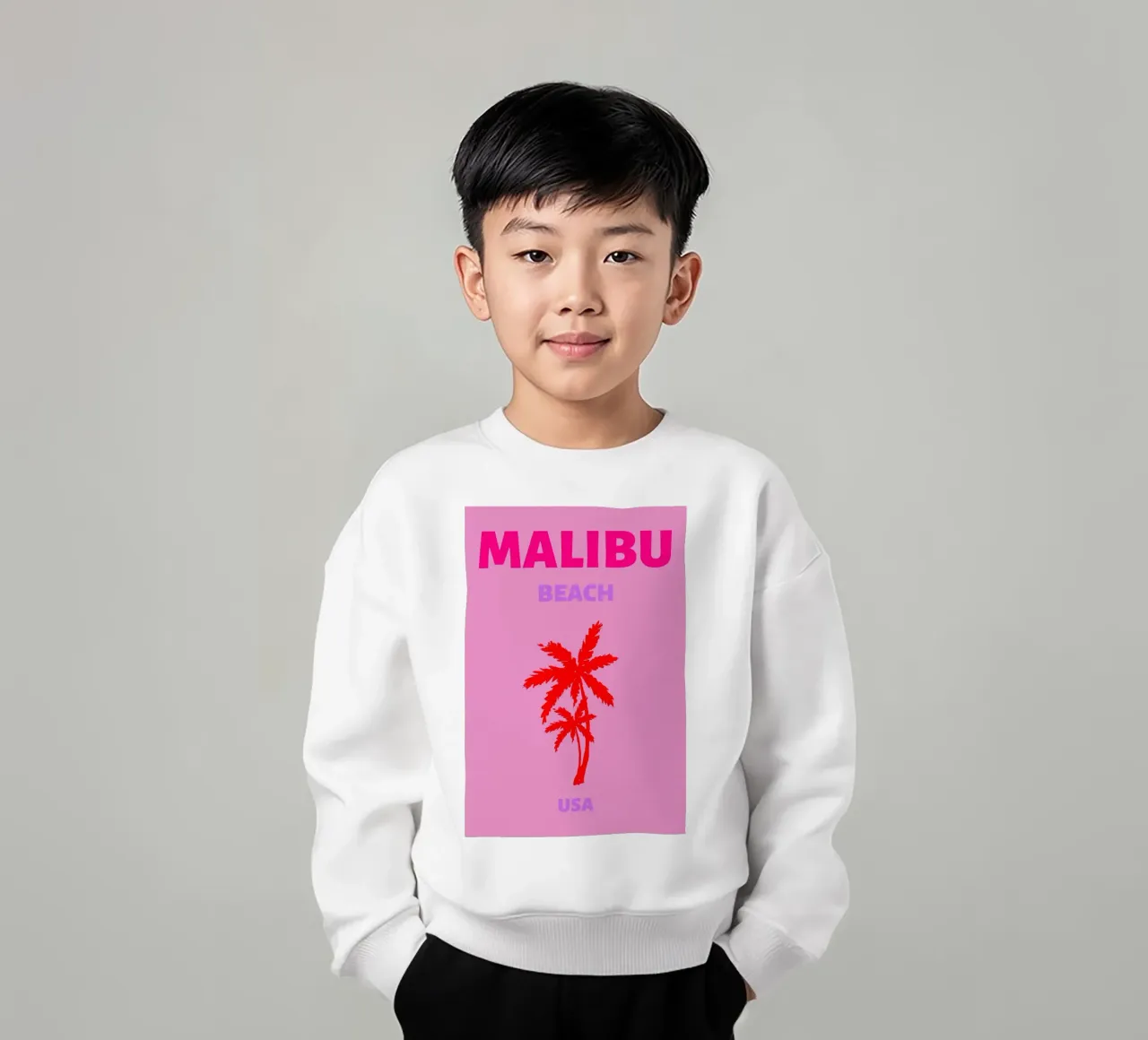 Impresión Pop Art Retro Palmera Azul Océano Tropical sudadera para niño de NorwesClub