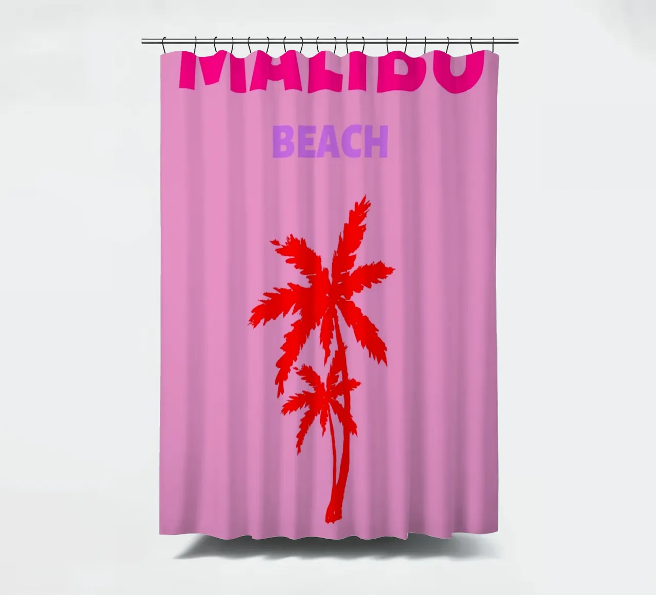Stampa d'arte pop retrò Blue Palm Tree Tropical Ocean tenda da doccia da NorwesClub