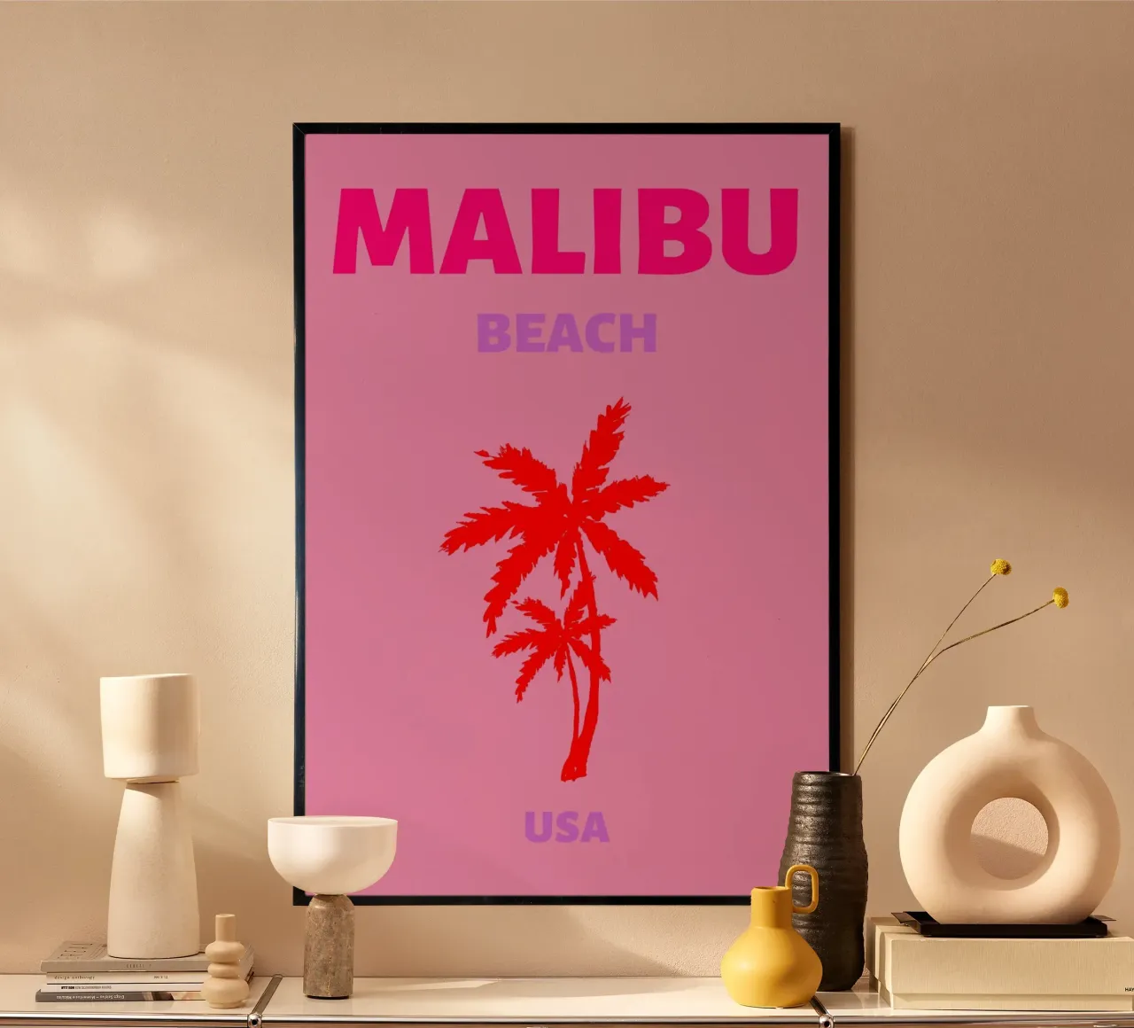 Impresión Pop Art Retro Palmera Azul Océano Tropical hahnemühle de NorwesClub