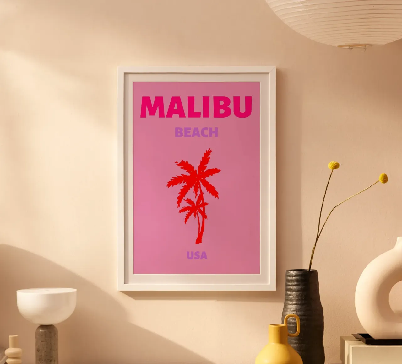 Impresión Pop Art Retro Palmera Azul Océano Tropical hahnemühle de NorwesClub