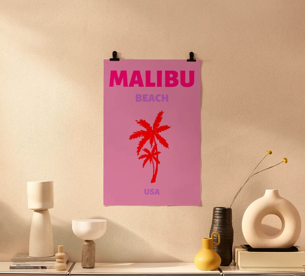 Impresión Pop Art Retro Palmera Azul Océano Tropical hahnemühle de NorwesClub