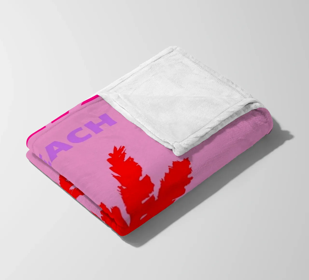 Retro Blue Palm Tree Tropical Ocean Pop Art Druck Fleecedecke von NorwesClub