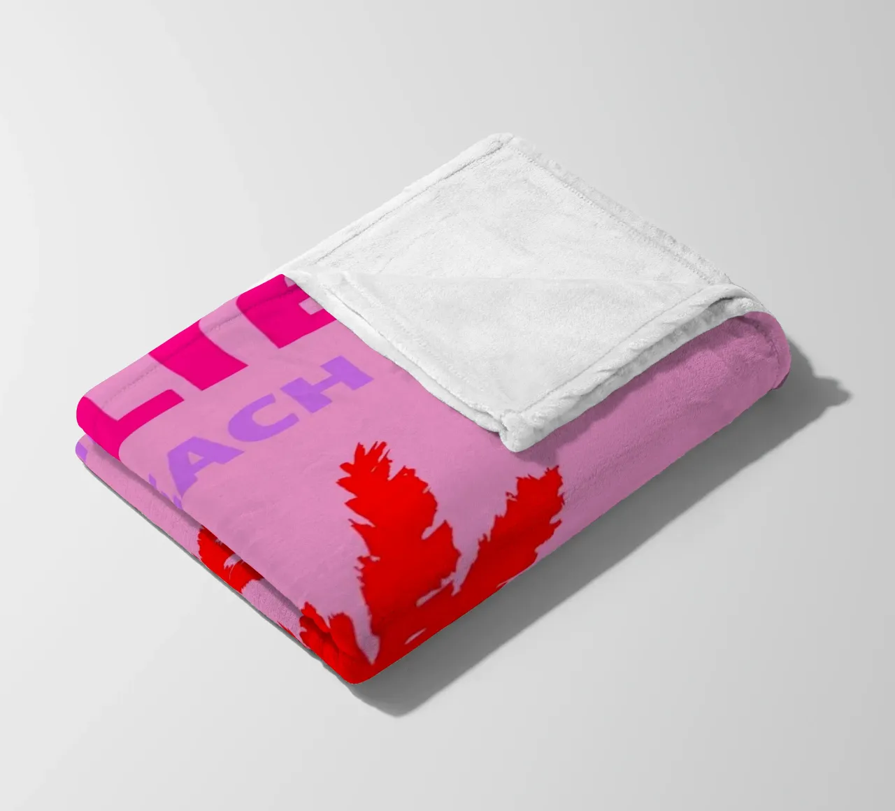 Retro Blue Palm Tree Tropical Ocean Pop Art Druck Fleecedecke von NorwesClub