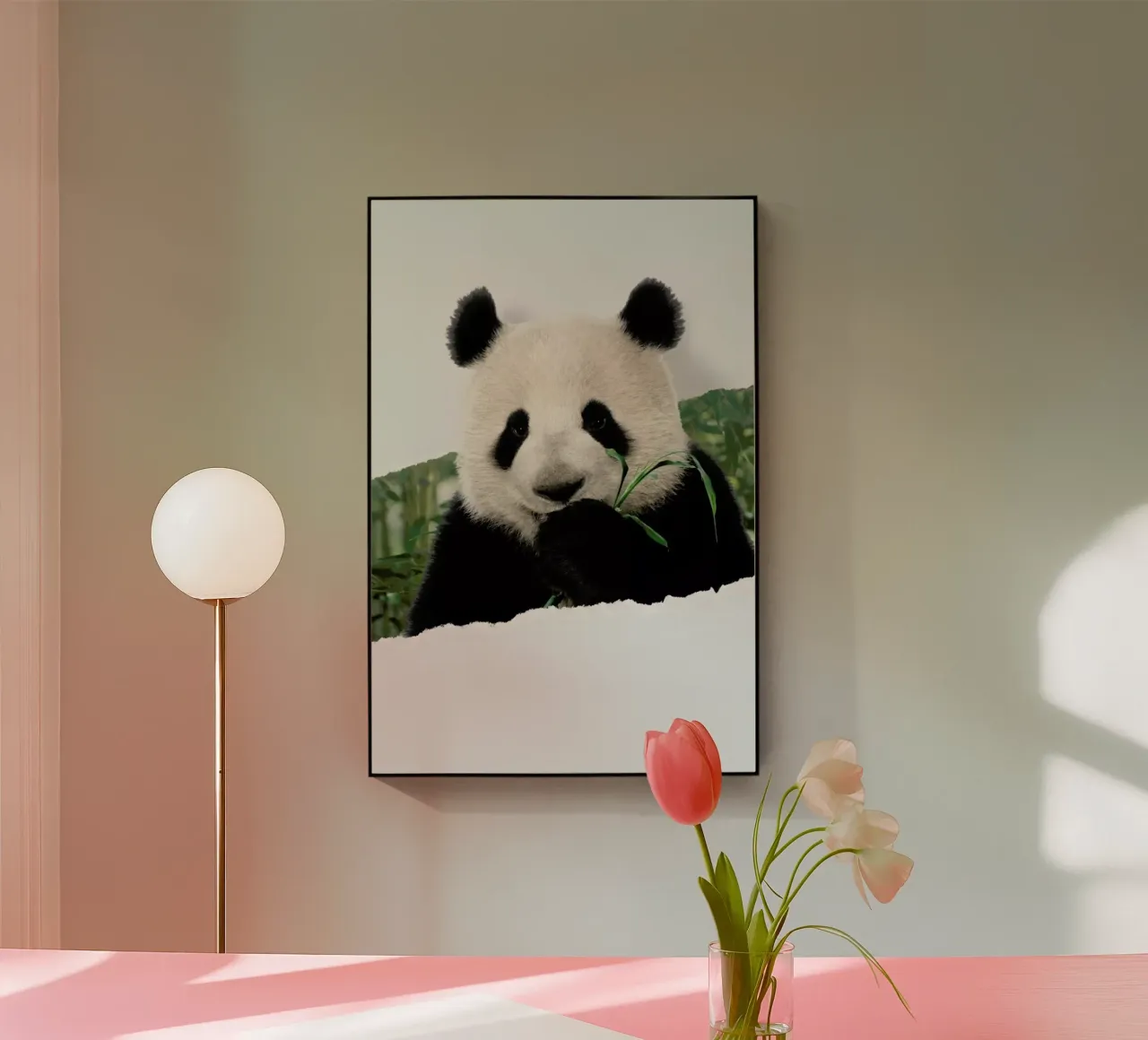 Panda Torn Paper acrylic glass by JONAS LOOSE KIDS
