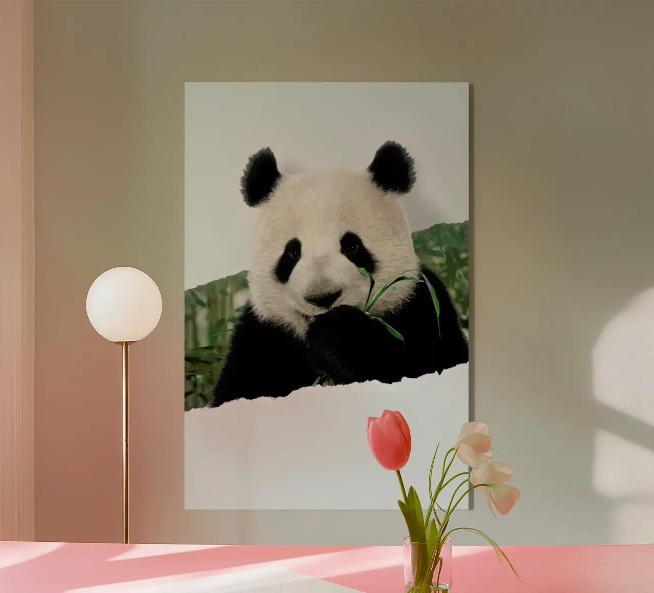 Panda Torn Paper acrylic glass by JONAS LOOSE KIDS