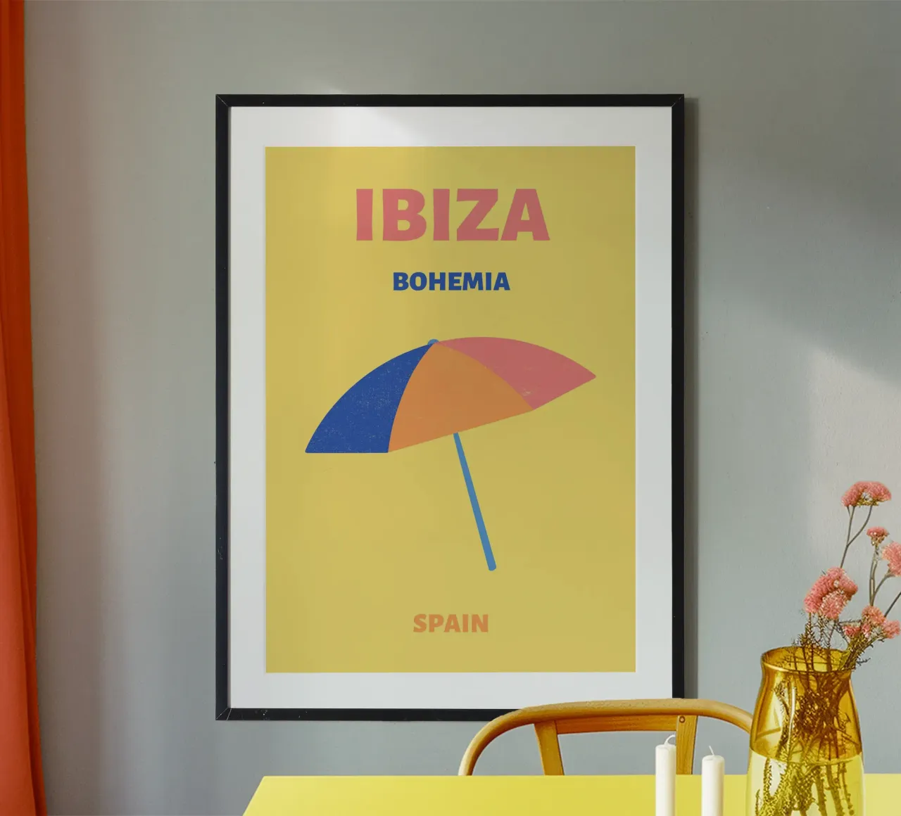 Retro Strand Regenschirm Sunny Sommer Pop Art Illustration Poster von NorwesClub