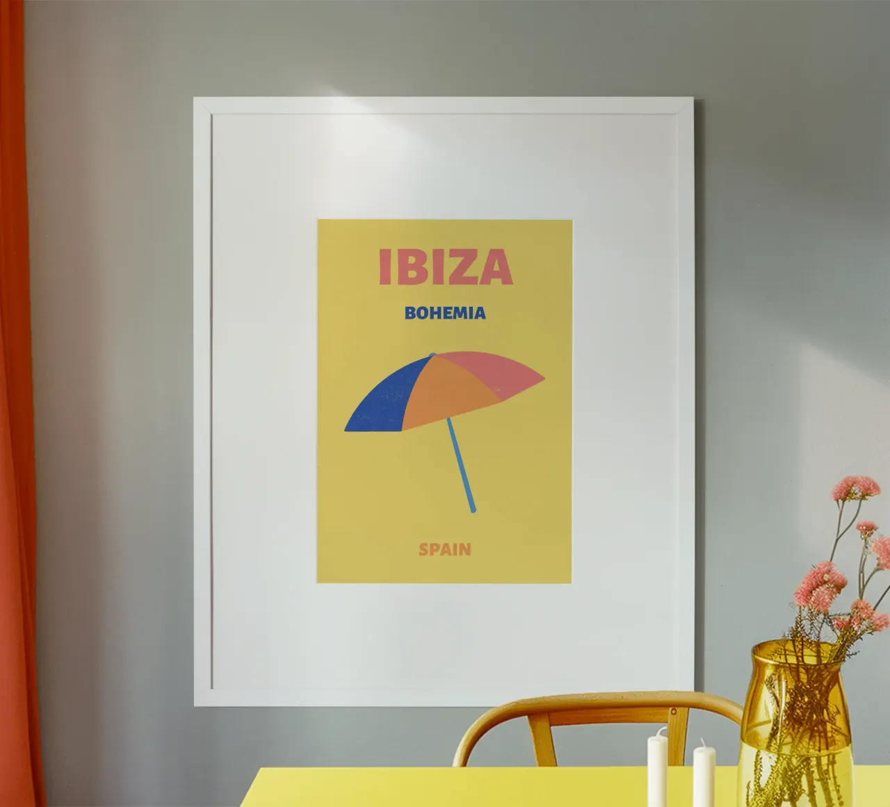 Retro Strand Regenschirm Sunny Sommer Pop Art Illustration Poster von NorwesClub