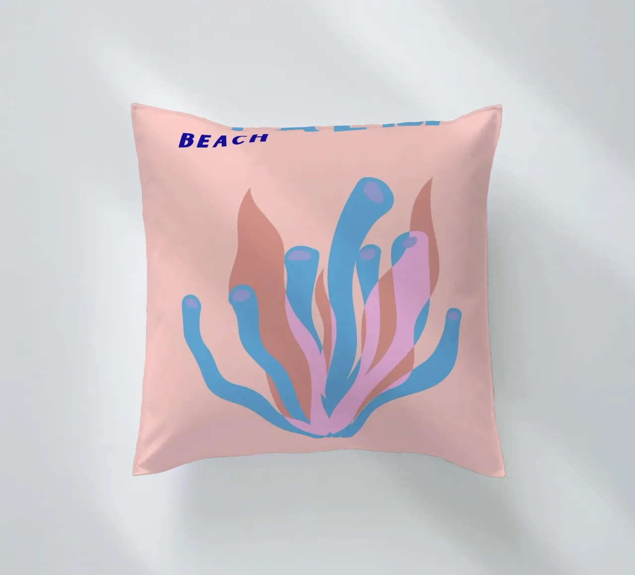 Alga rosa Oceano astratto Retro Botanica Pop Art cuscino da NorwesClub