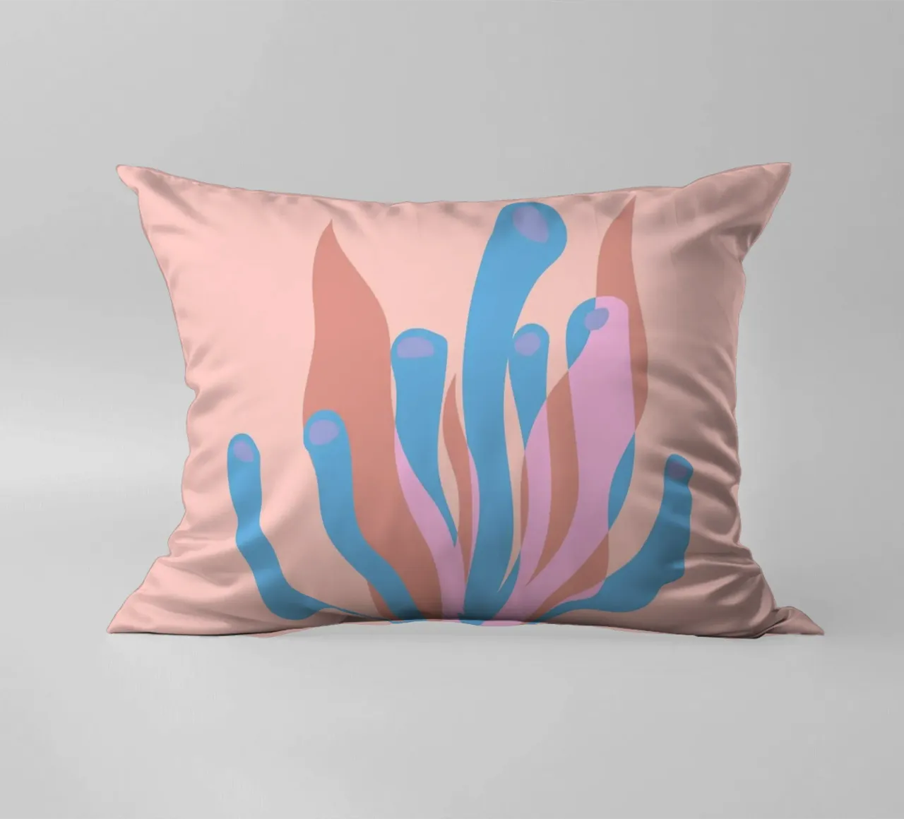 Alga rosa Oceano astratto Retro Botanica Pop Art cuscino da NorwesClub