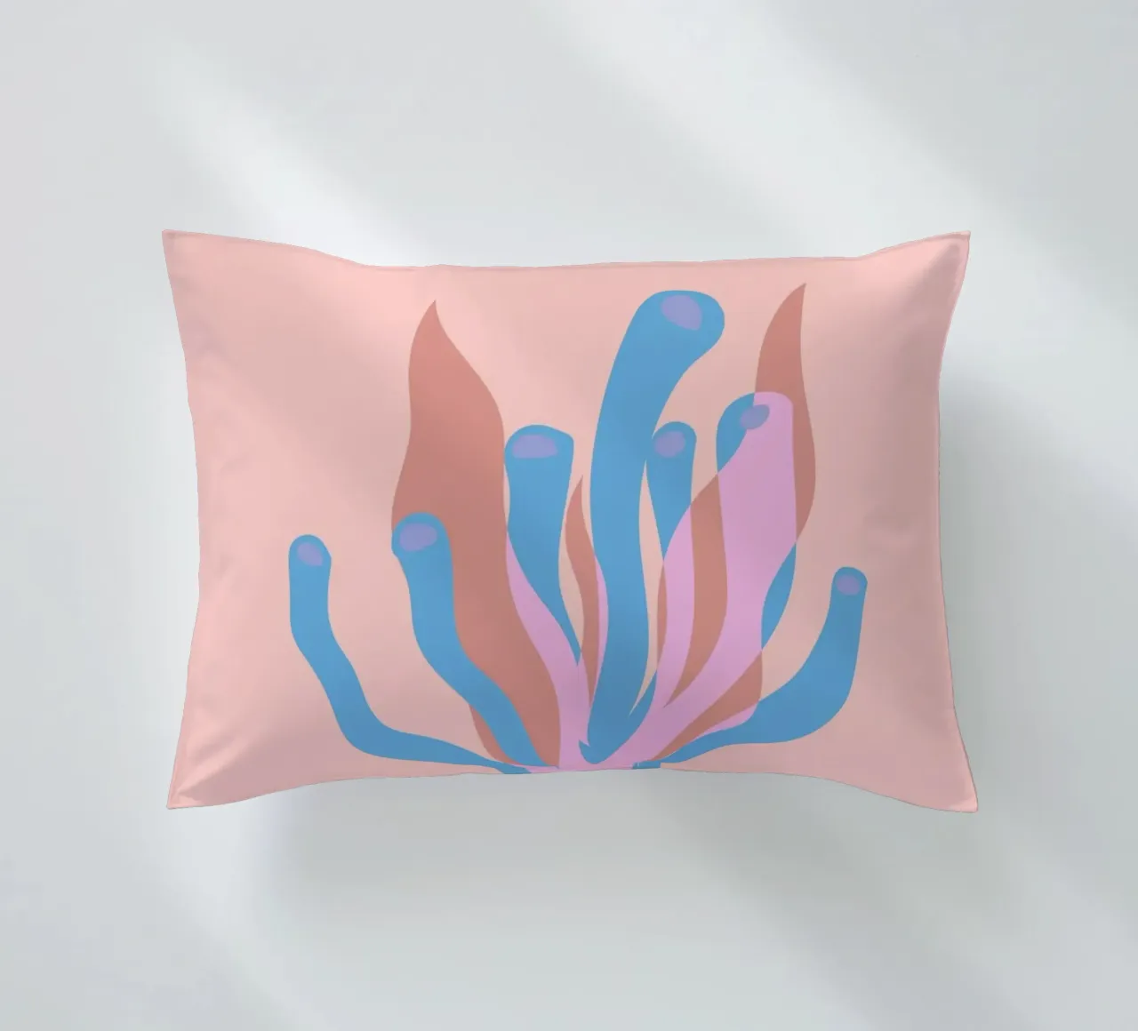 Alga rosa Oceano astratto Retro Botanica Pop Art cuscino da NorwesClub