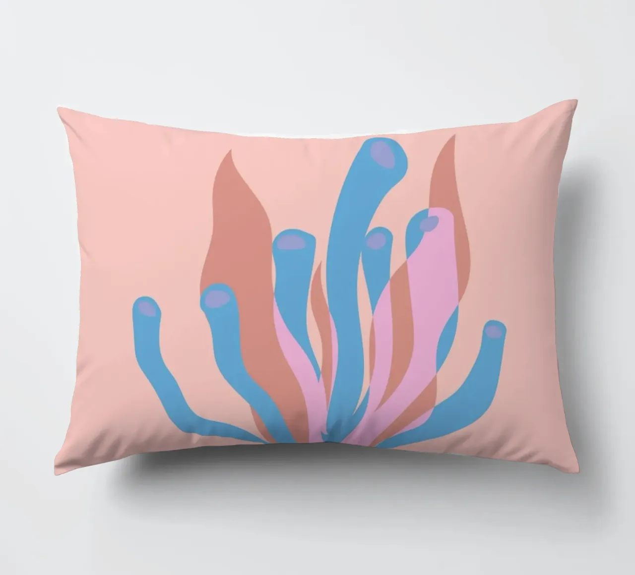 Alga rosa Oceano astratto Retro Botanica Pop Art cuscino da NorwesClub