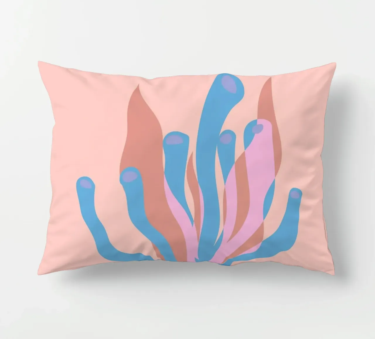 Alga rosa Oceano astratto Retro Botanica Pop Art cuscino da NorwesClub