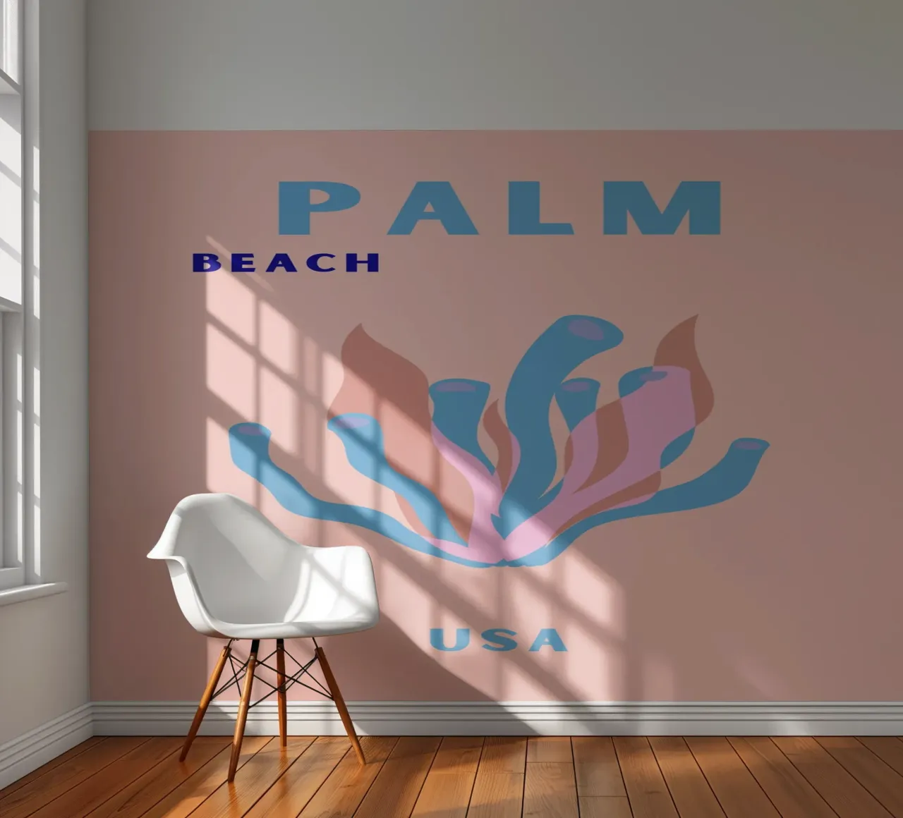 Pink Seaweed Abstract Ocean Retro Botanical Pop Art photo wallpaper by NorwesClub