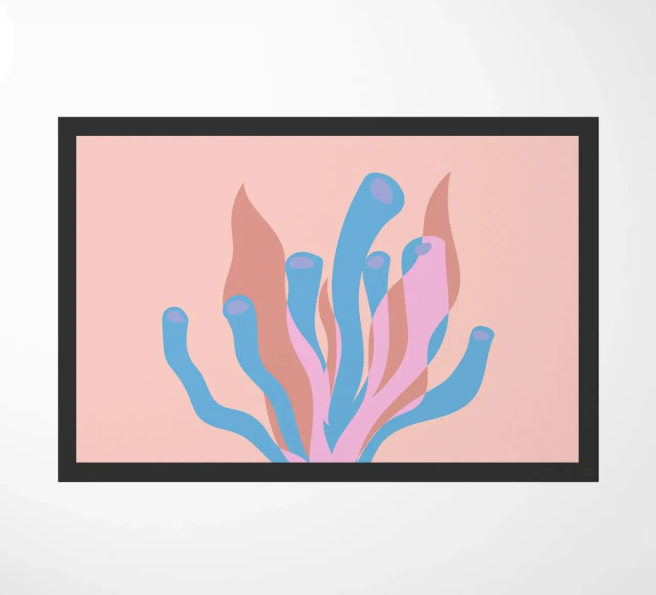 Alga rosa Abstracto Océano Retro Botánico Pop Art felpudo de NorwesClub