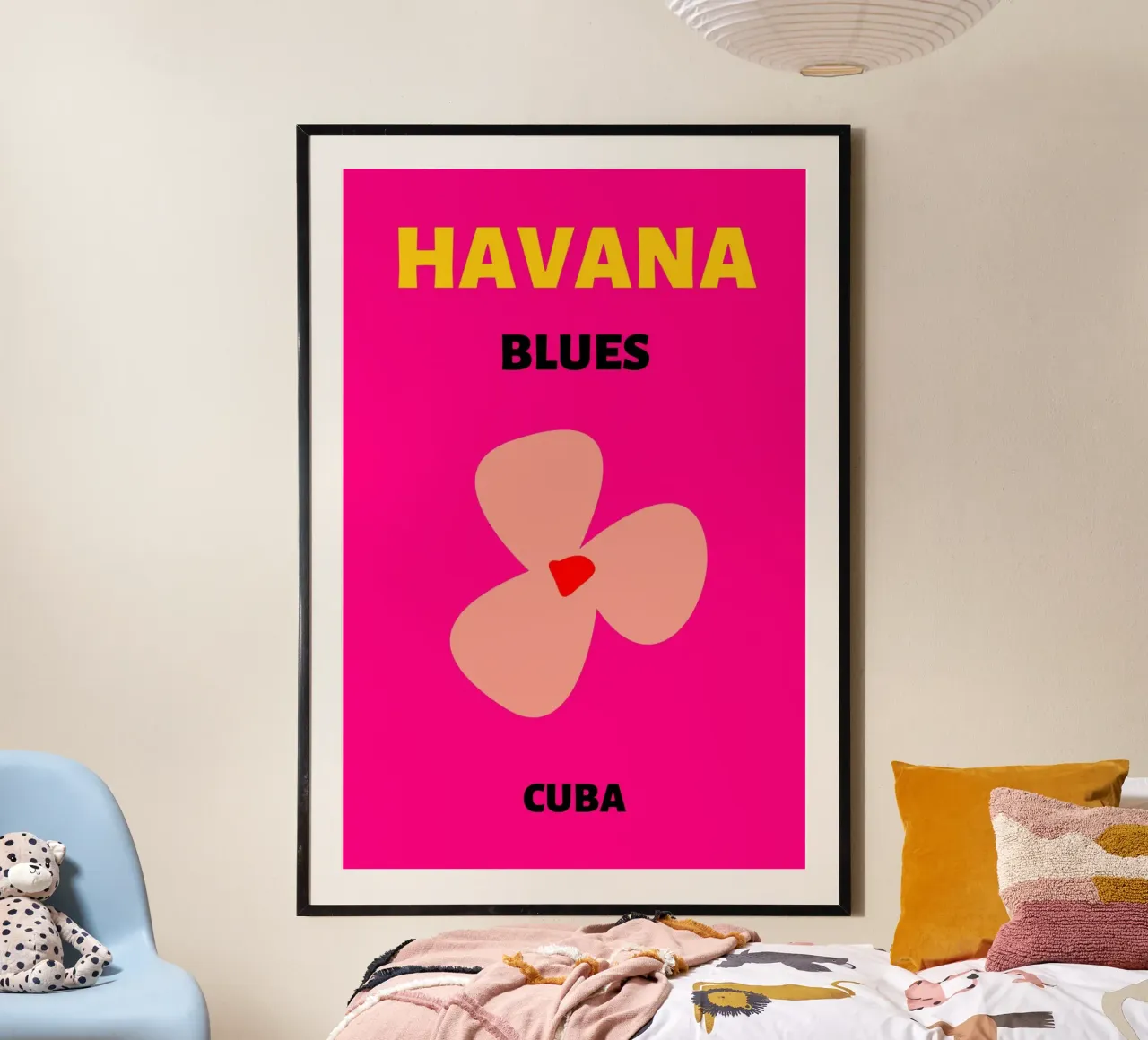 Agatha Ruiz de la Prada Cuore rosa Pop Art Amore Stampa poster con telaio in plastica da NorwesClub