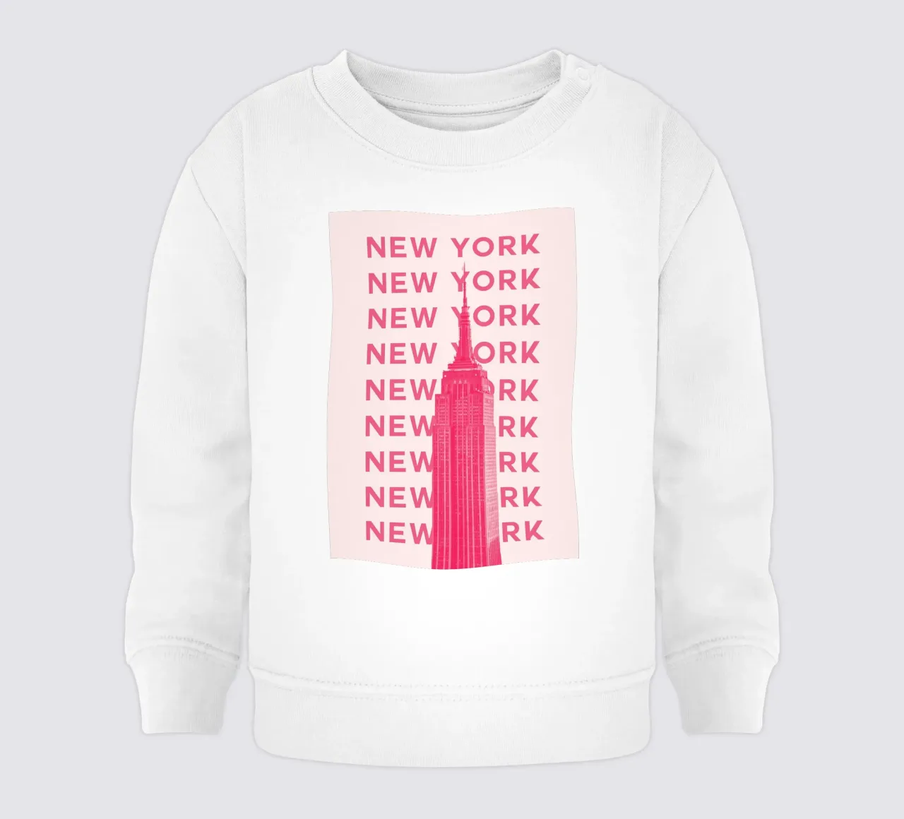 New York City Retro Skyline Travel Pop Art Landmark Print felpa neonato da NorwesClub