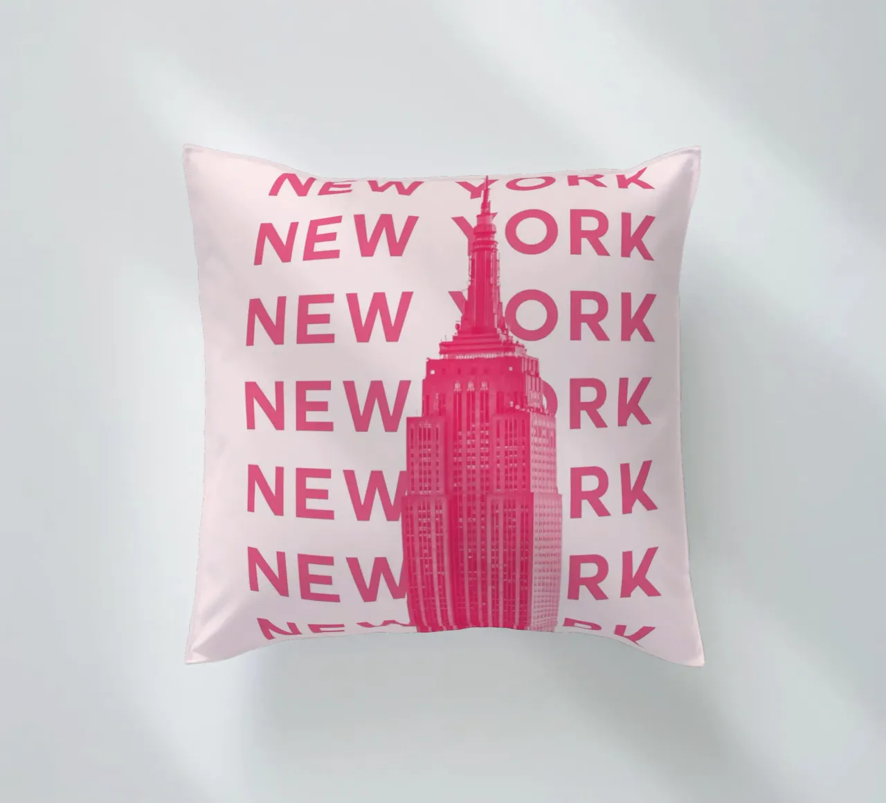 New York City Retro Skyline Travel Pop Art Landmark Print cuscino da NorwesClub