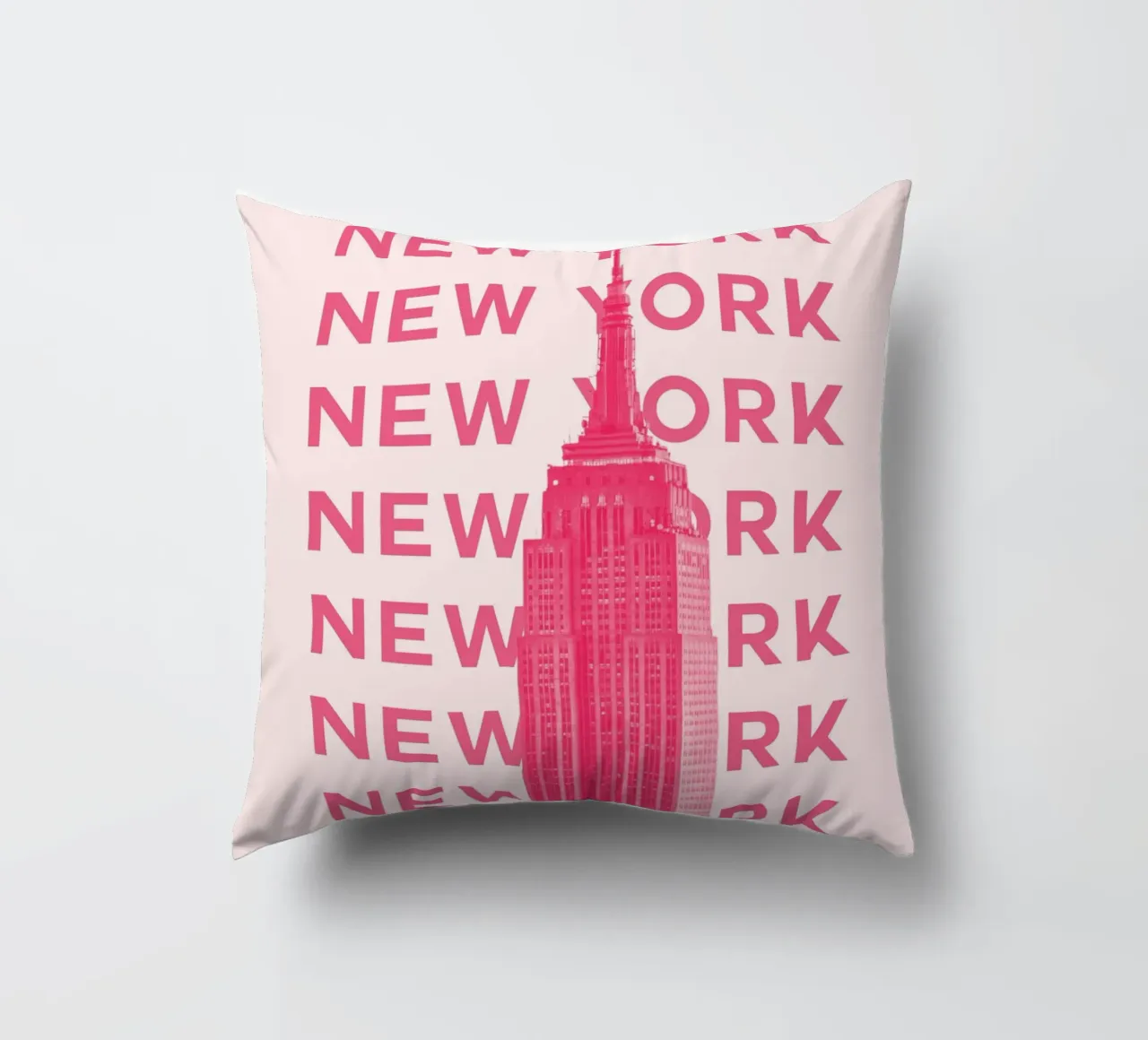 New York City Retro Skyline Travel Pop Art Landmark Print cuscino da NorwesClub