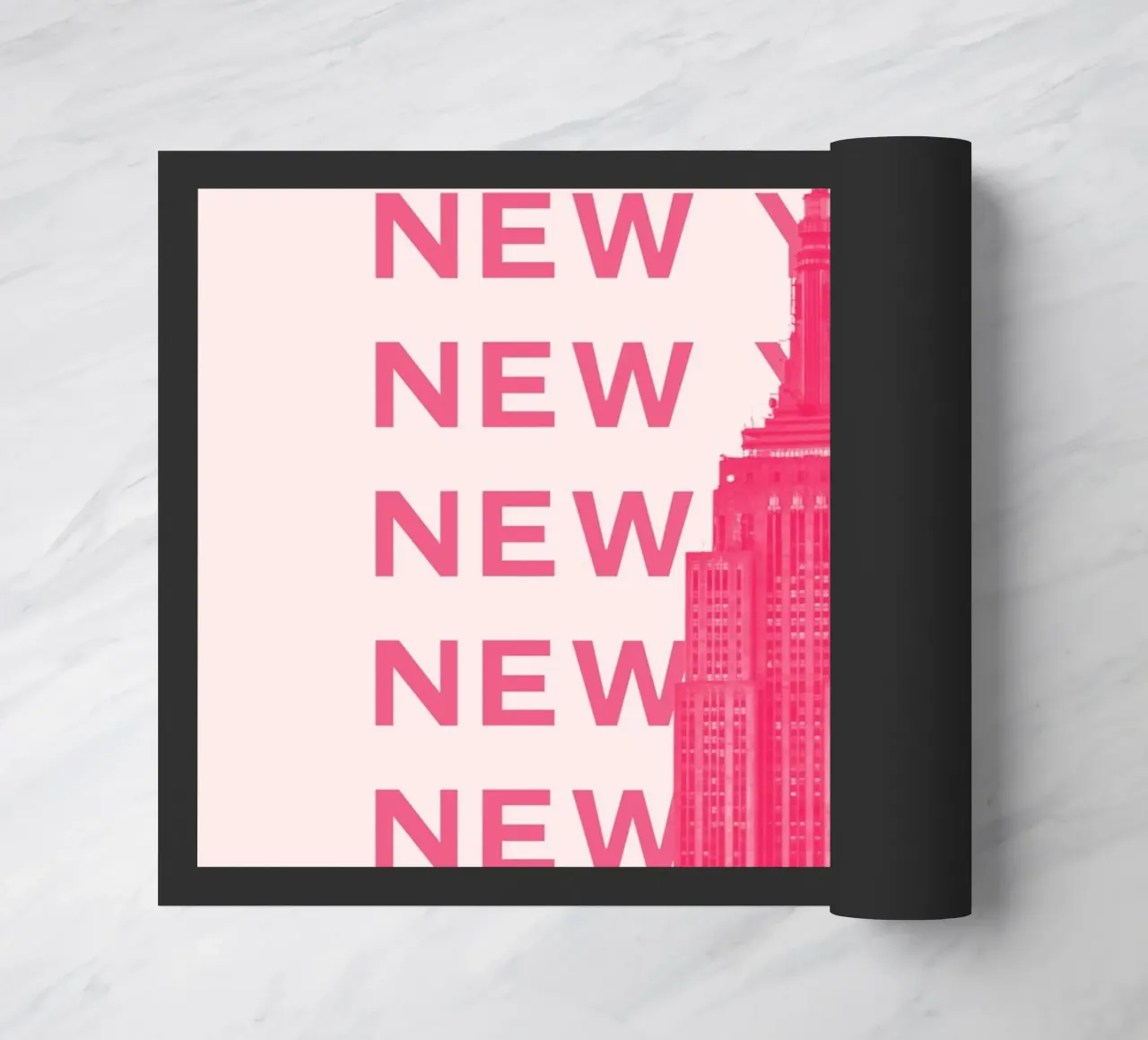 New York City Retro Skyline Travel Pop Art Landmark Print zerbino da NorwesClub