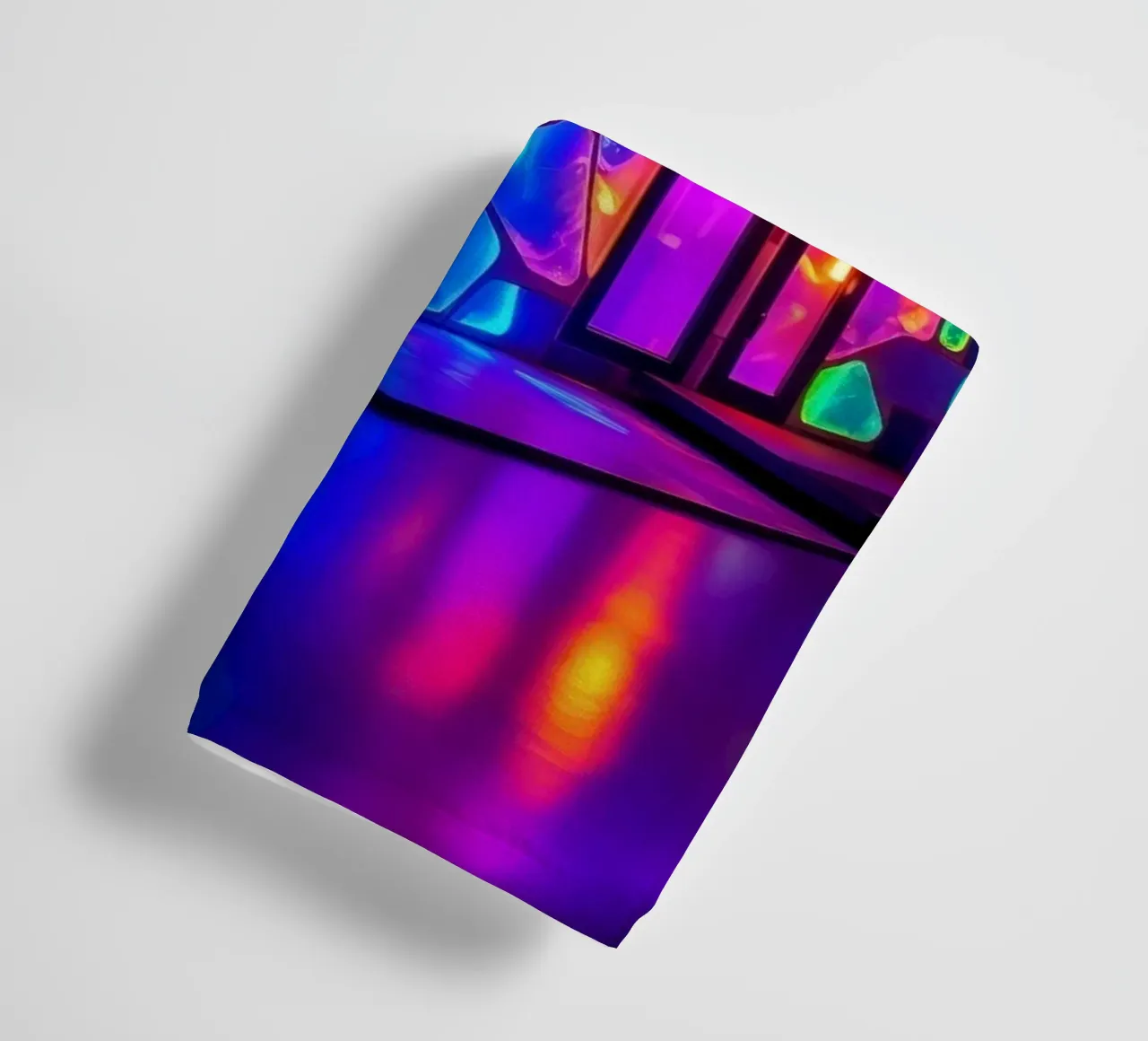 Innovative architectural model illuminated with vibrant neon towel by DesignDoodle