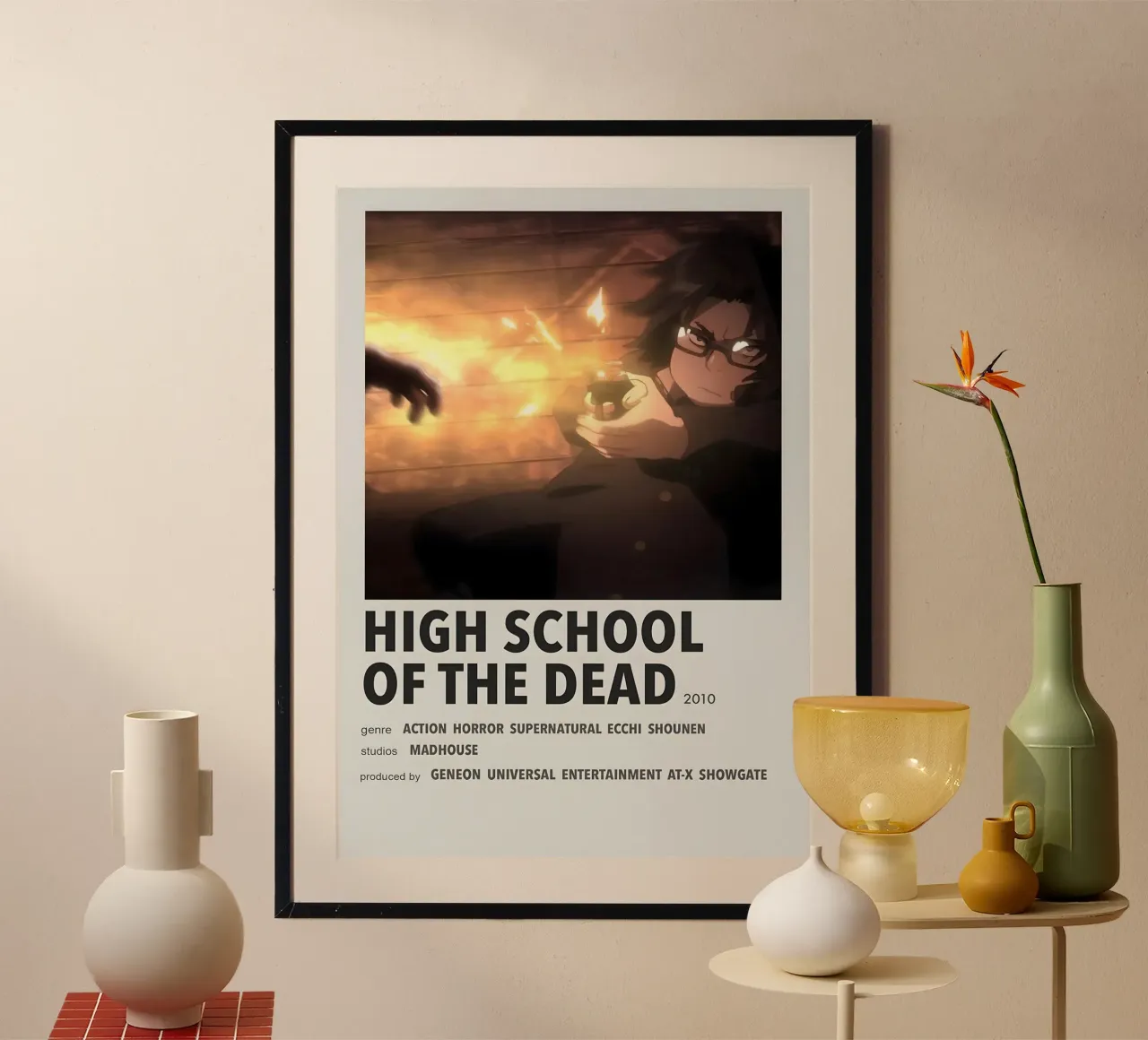HIGH SCHOOL OF THE DEAD  2010 poster con telaio in plastica da Totoya