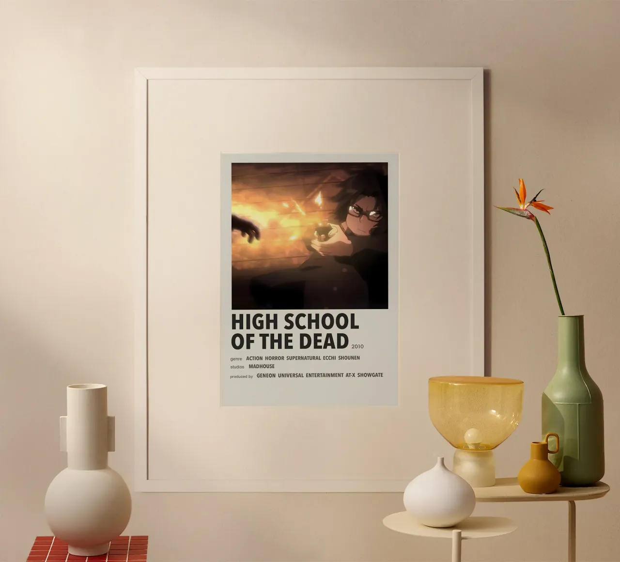 HIGH SCHOOL OF THE DEAD  2010 poster con telaio in plastica da Totoya