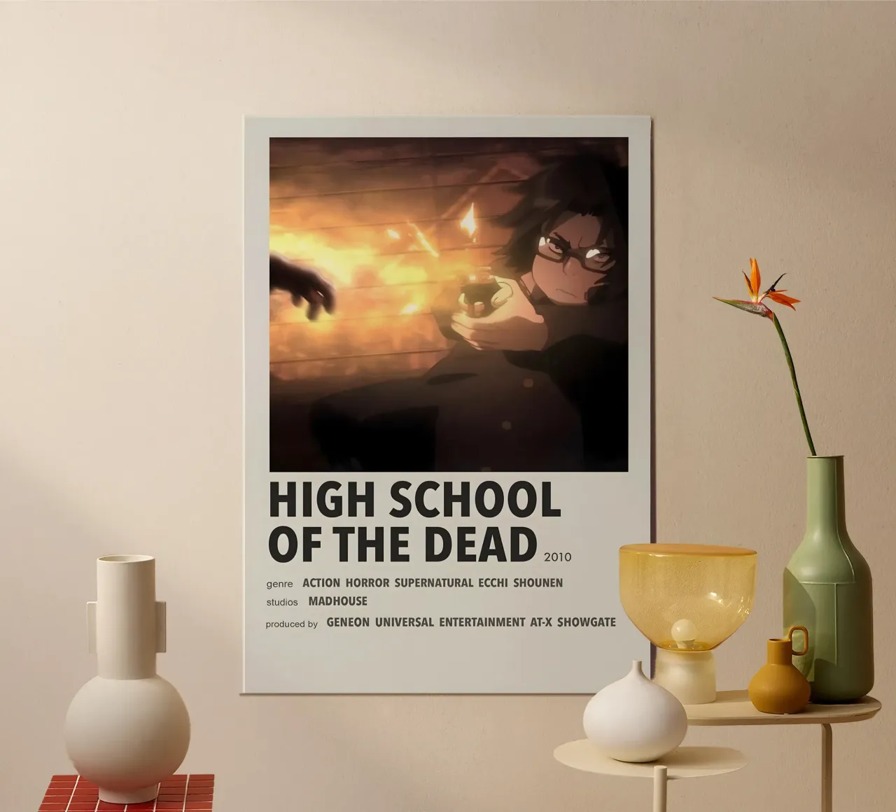 HIGH SCHOOL OF THE DEAD  2010 poster con telaio in plastica da Totoya