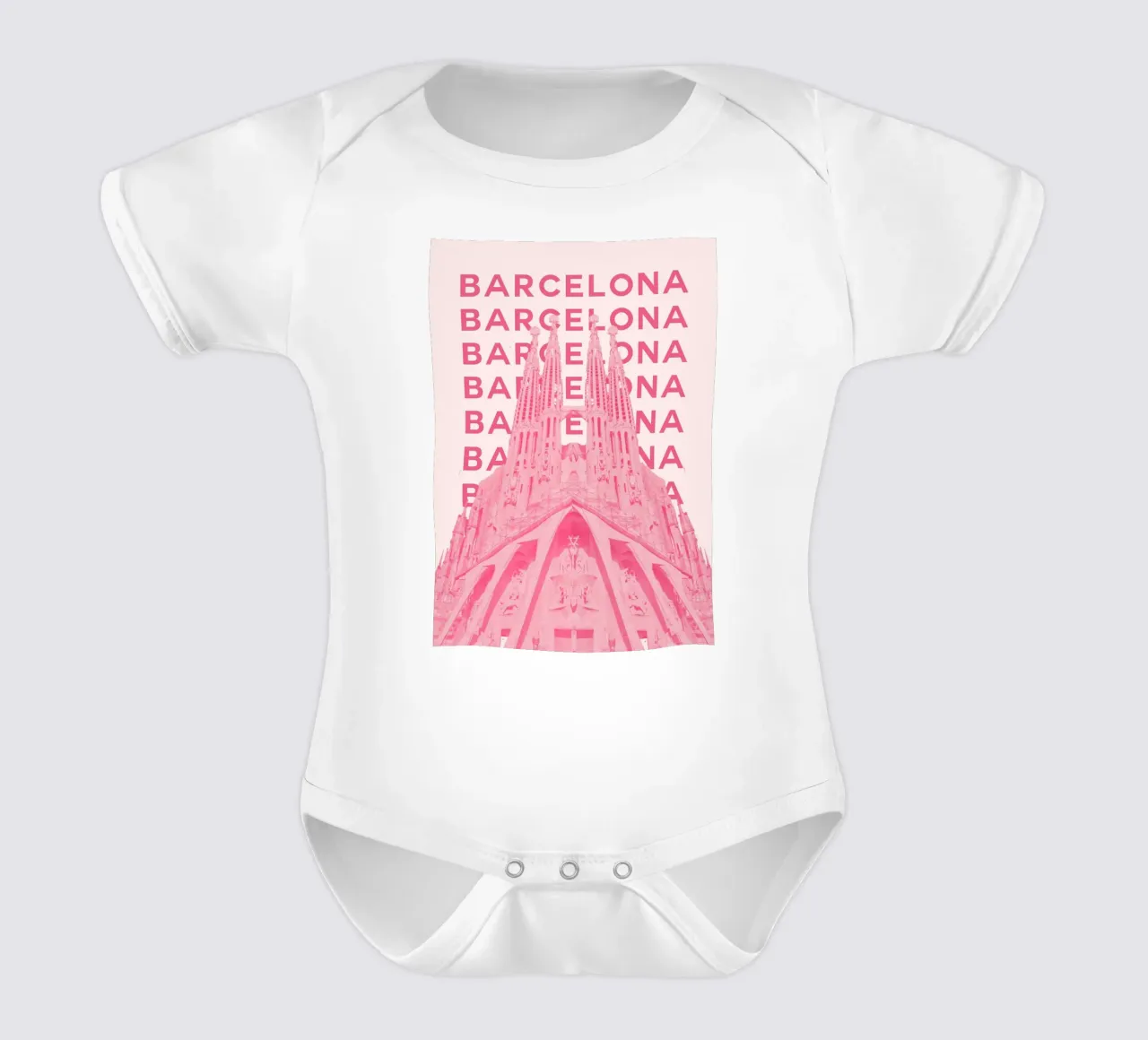 Barcellona Spagna Città retrò Punto di riferimento Viaggio Pop Art body neonato maniche corte da NorwesClub