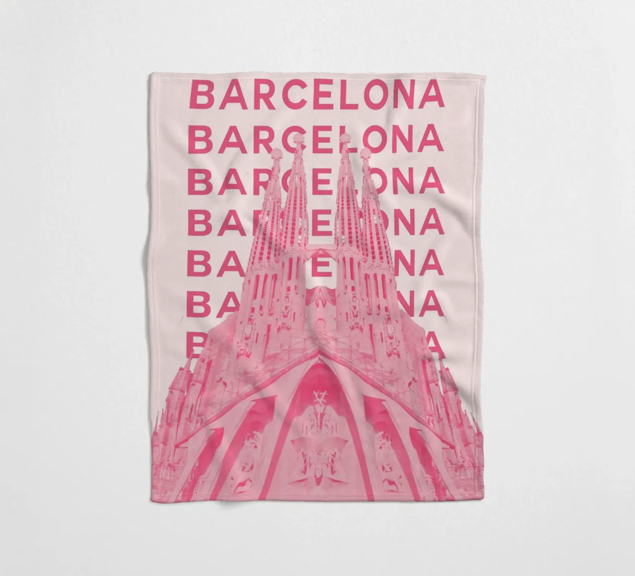 Barcellona Spagna Città retrò Punto di riferimento Viaggio Pop Art coperta in pile da NorwesClub