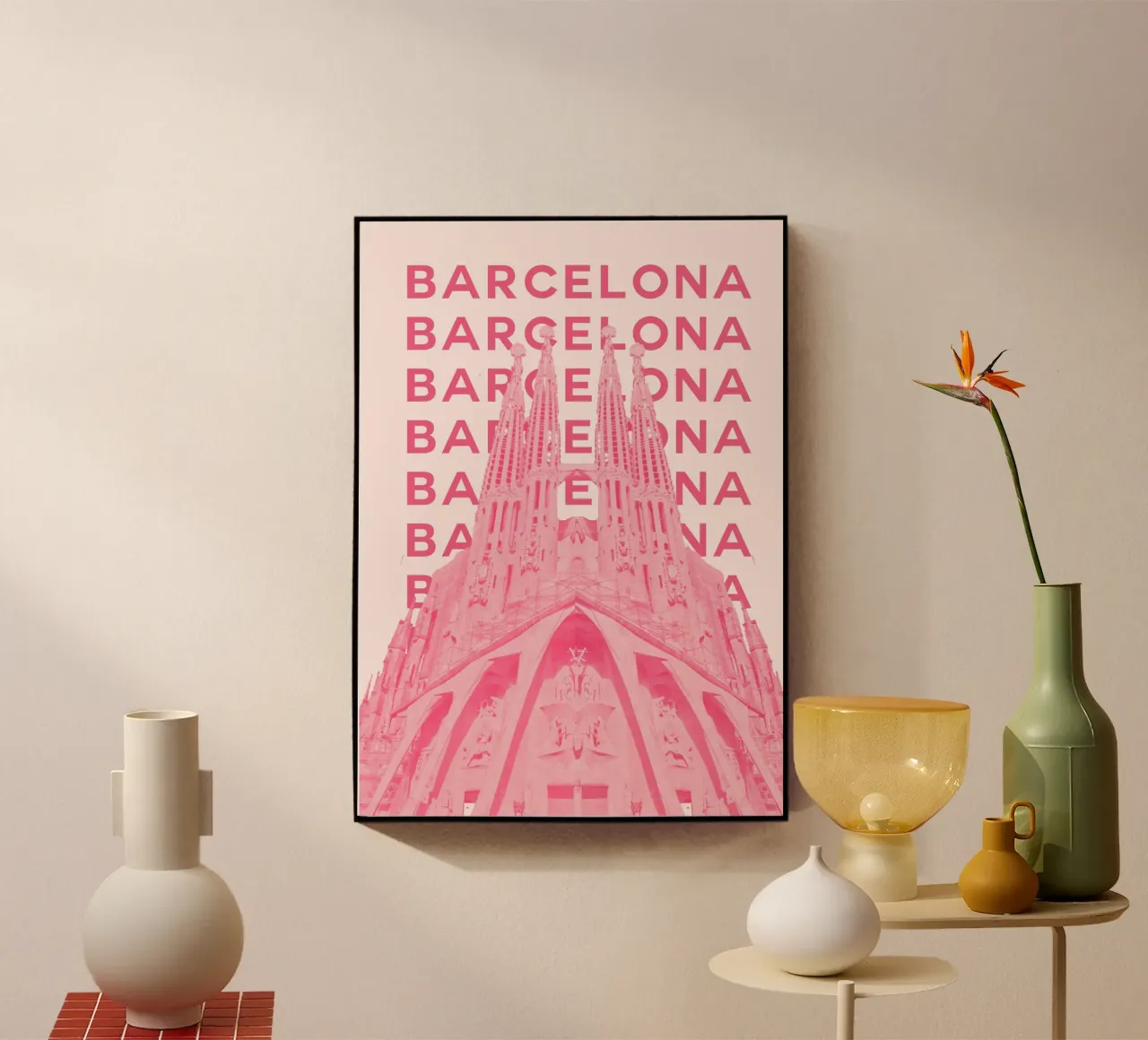 Barcellona Spagna Città retrò Punto di riferimento Viaggio Pop Art plexiglass da NorwesClub