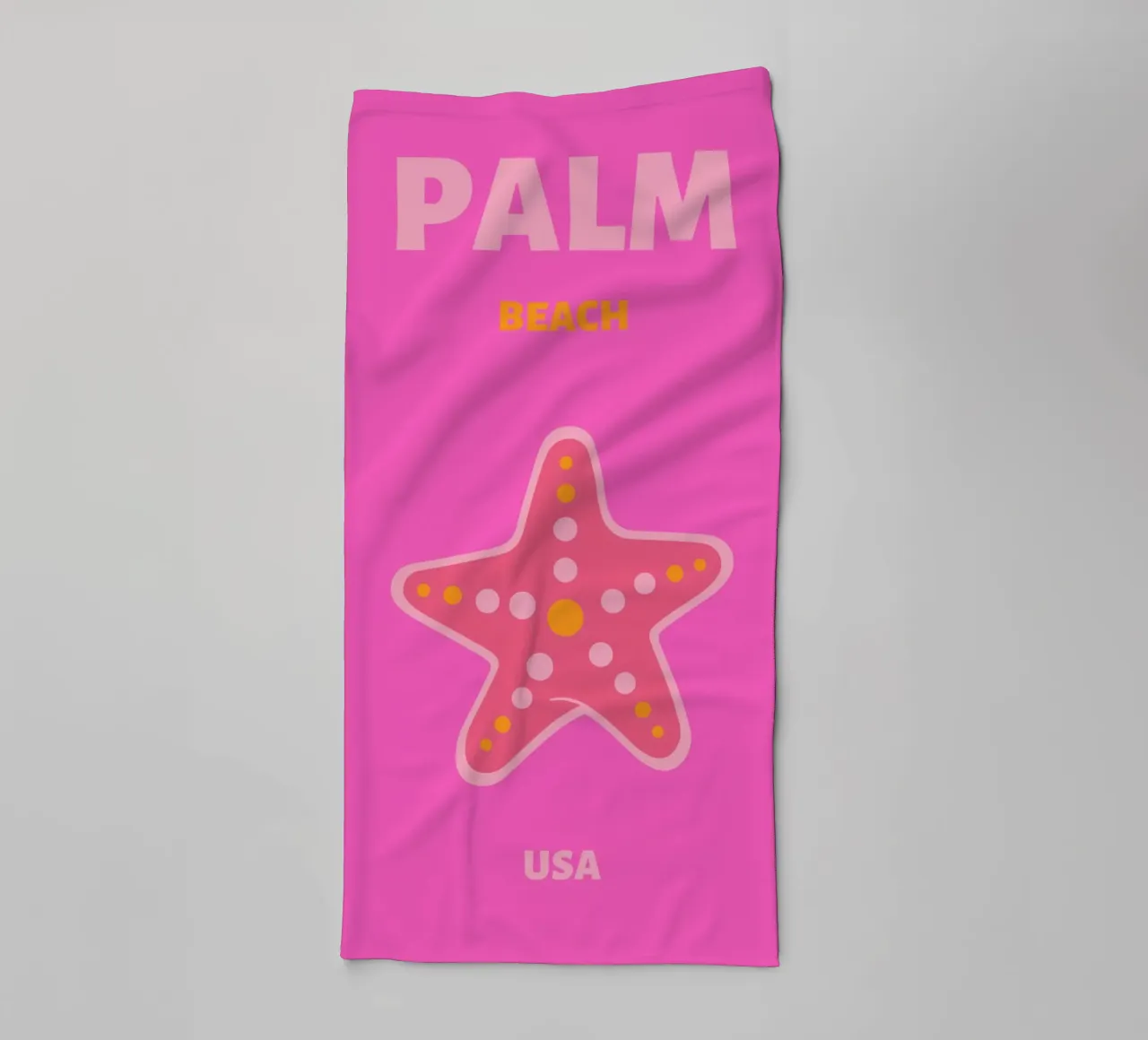 Roze Zeester Retro Oceaan Pop Art Marine Life Print badhanddoek van NorwesClub