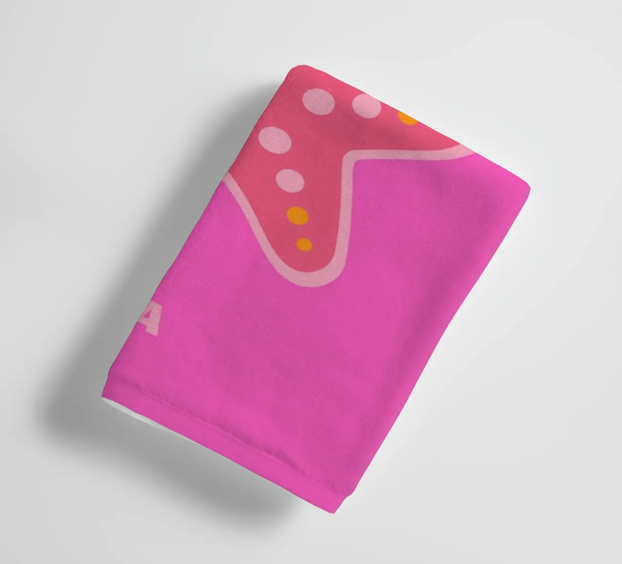Roze Zeester Retro Oceaan Pop Art Marine Life Print badhanddoek van NorwesClub