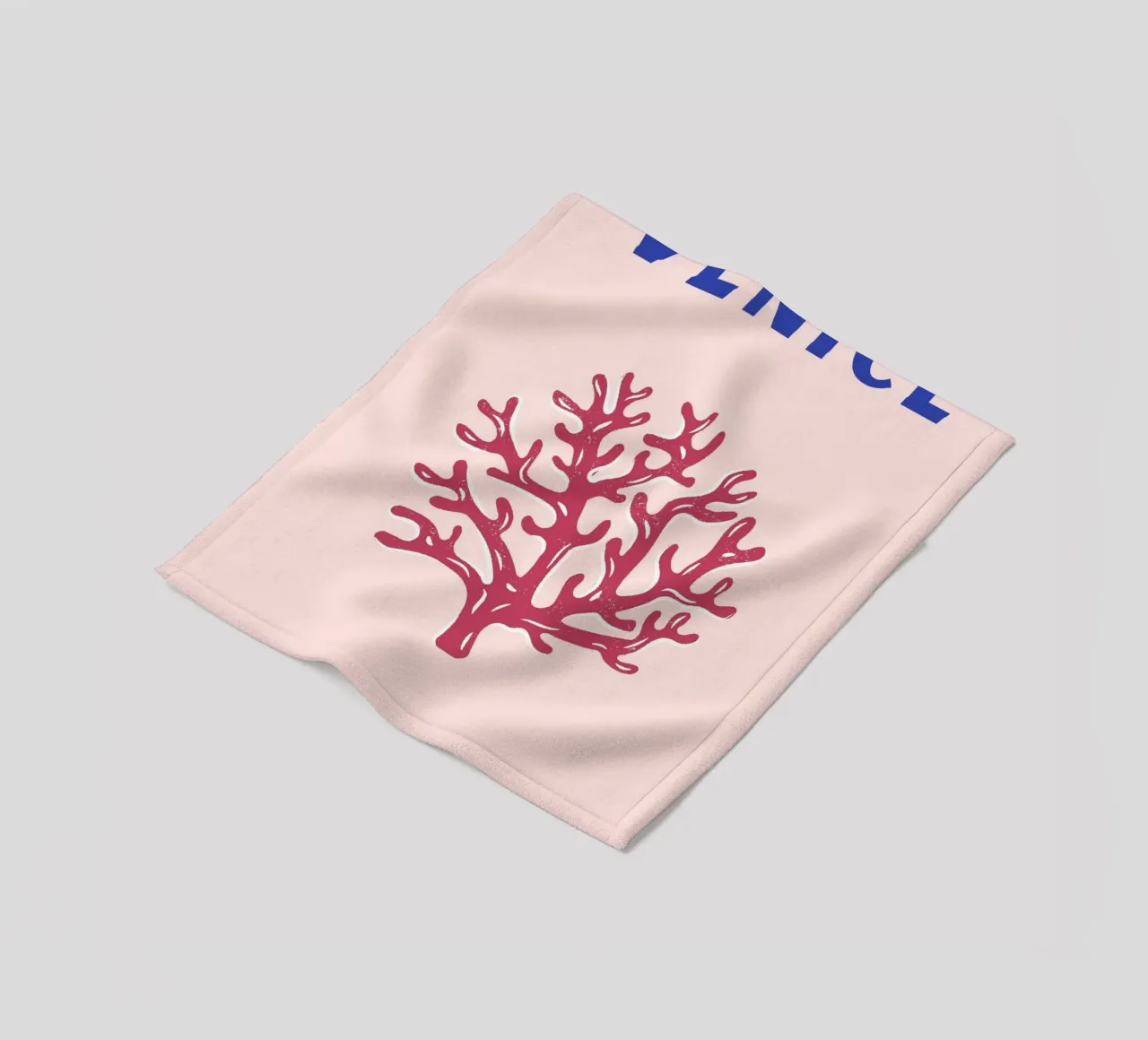Corallo rosso astratto oceano retrò botanico stampa pop art coperta in pile da NorwesClub