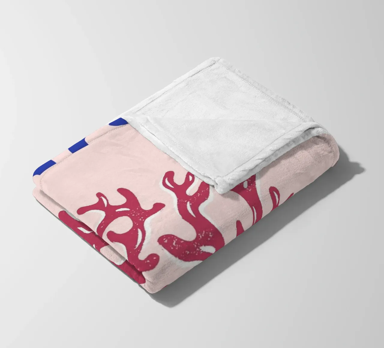 Corallo rosso astratto oceano retrò botanico stampa pop art coperta in pile da NorwesClub