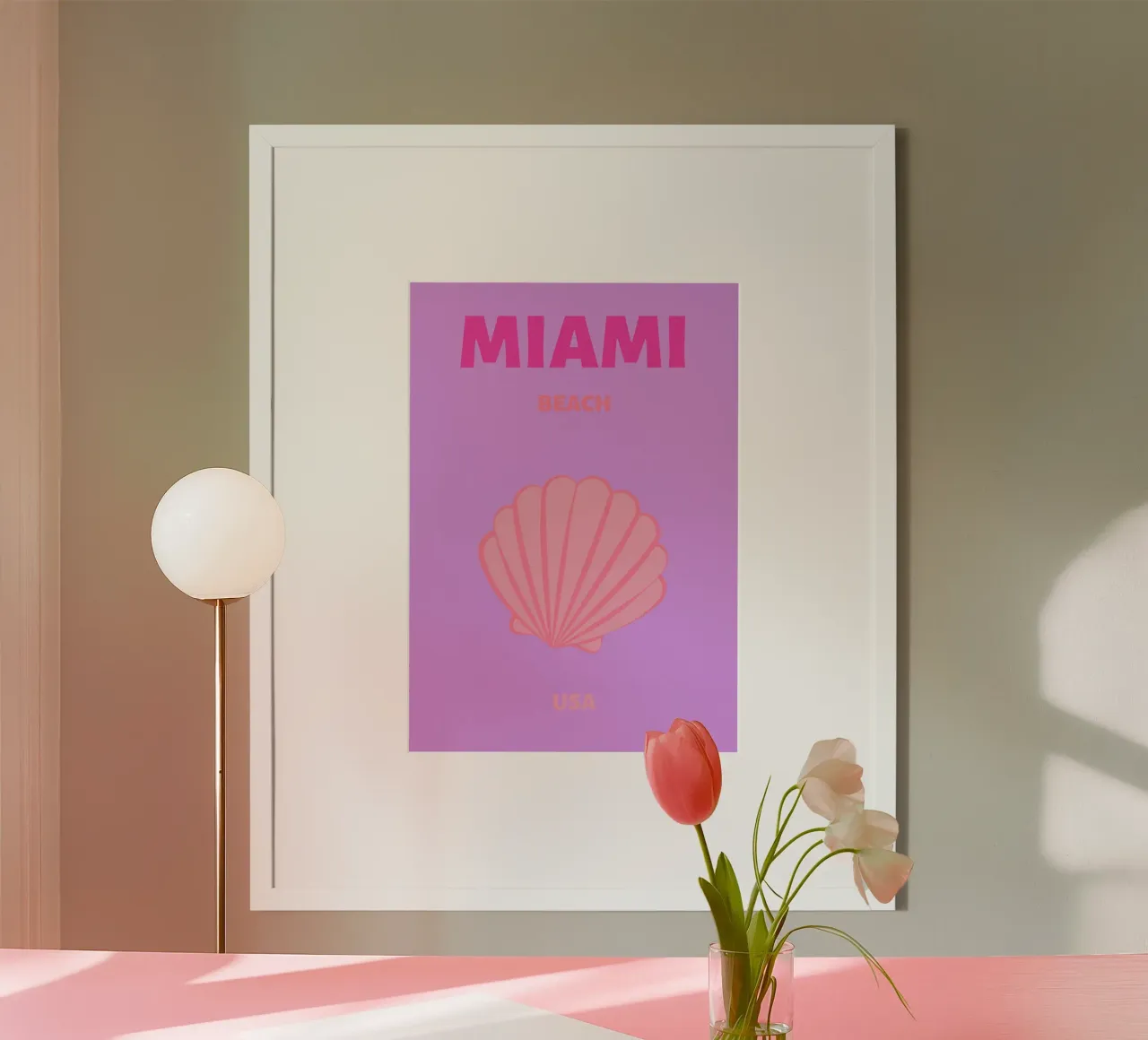 Concha de mar rosa Retro Océano Caricatura Pop Art Ilustración poster de NorwesClub