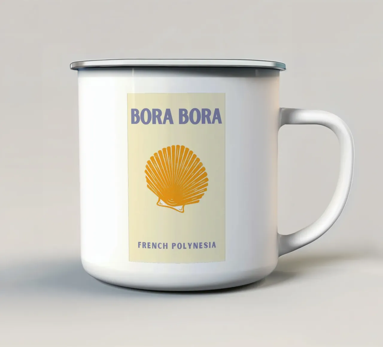 Conchiglia d'oro Retro Ocean Art Pop Art Illustrazione tazza in smalto da NorwesClub