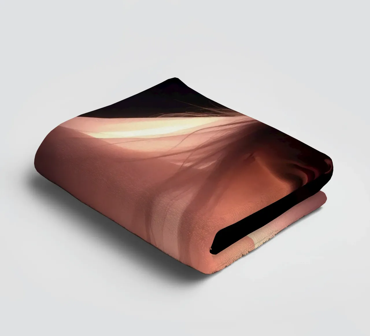 figure with a veil illuminated from below in a dark space towel by DesignDoodle